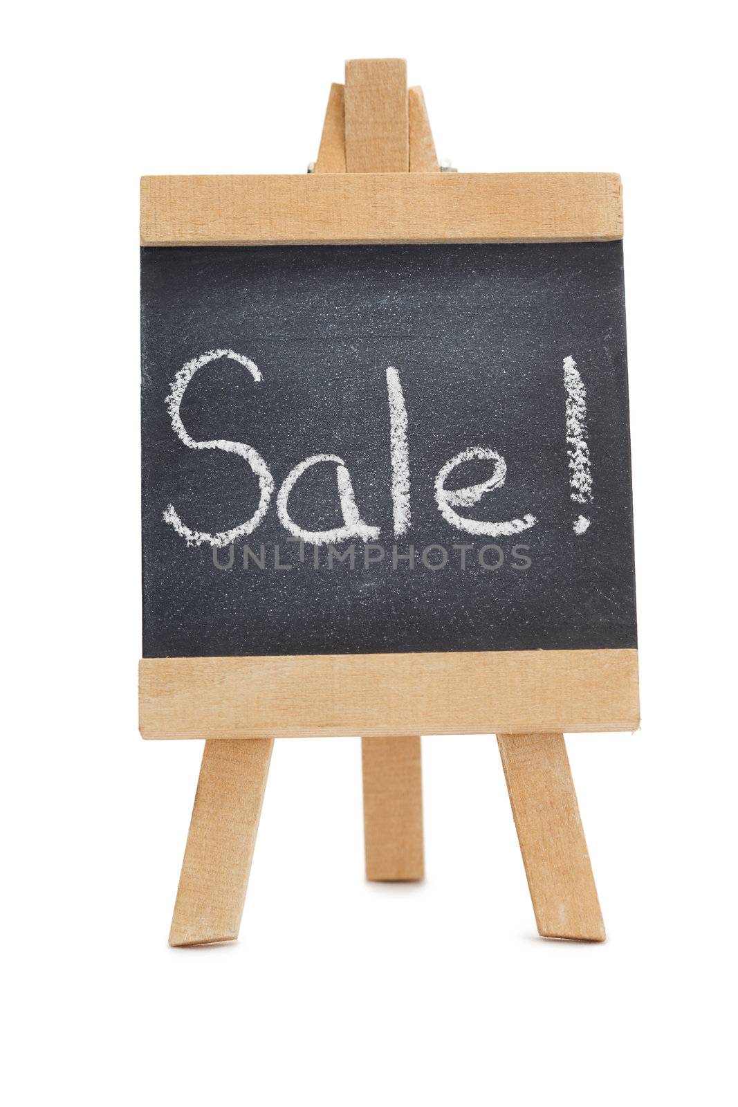 Chalkboard with the word sale written on it by Wavebreakmedia