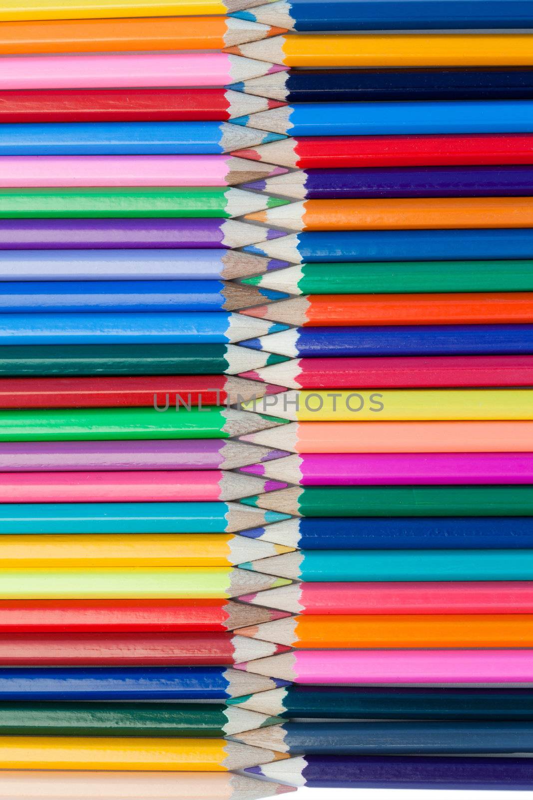 Color pencils on their own background