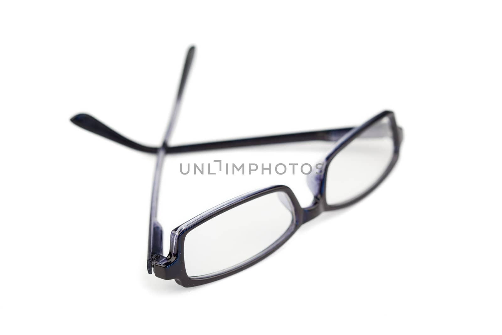 Pair of black glasses isolated on a white background
