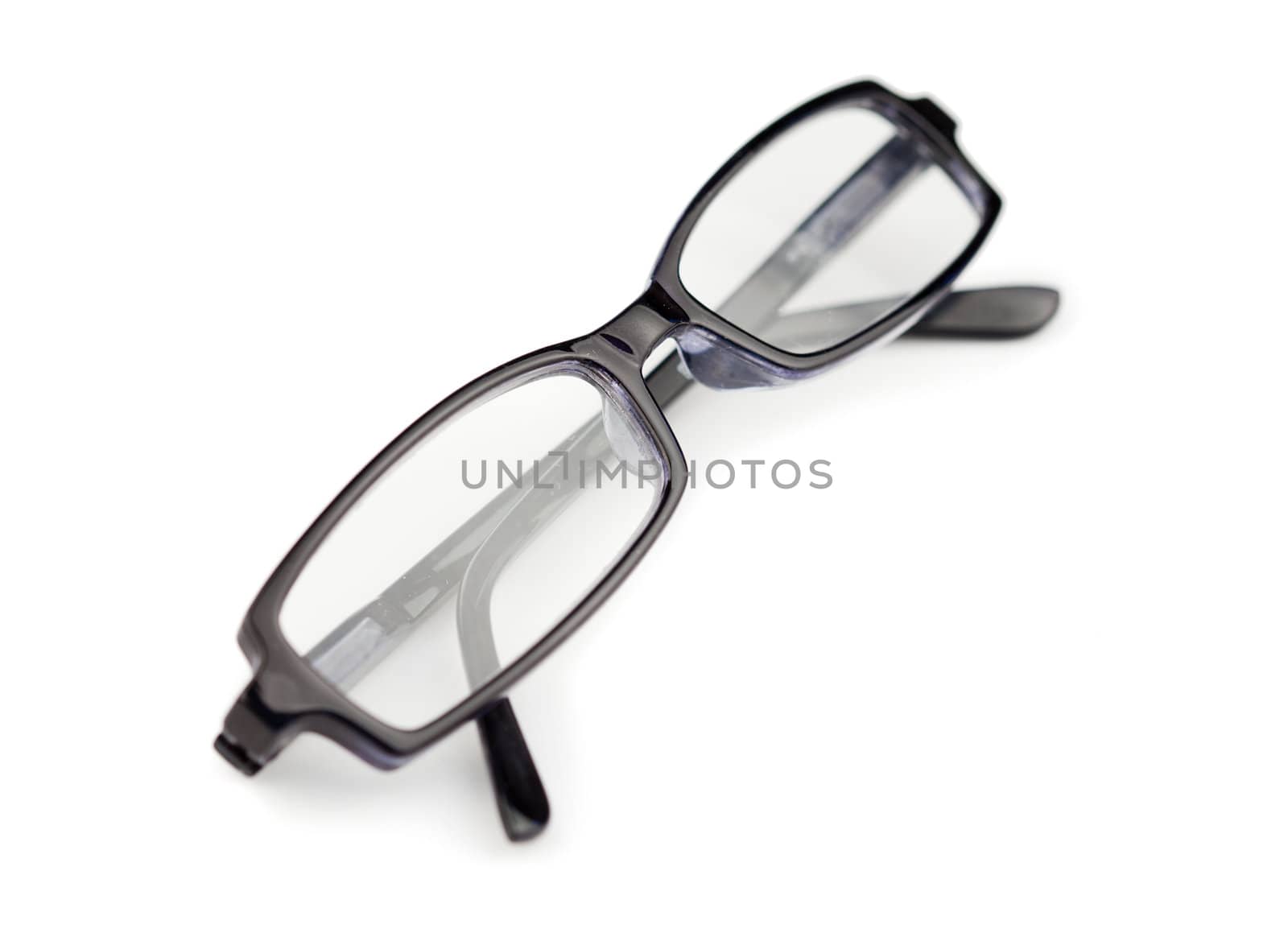 Pair of black glasses isolated on a white background