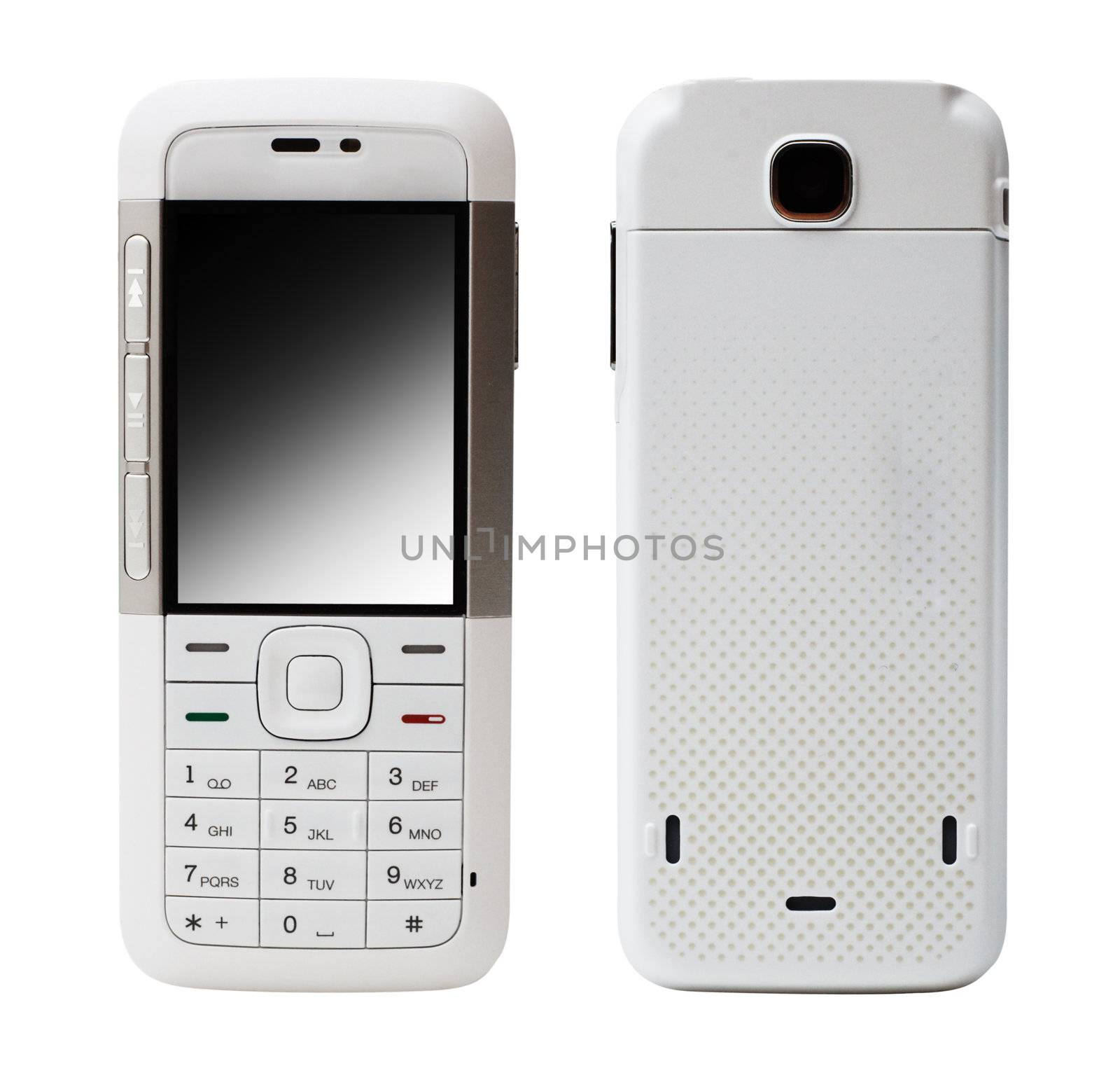 White mobile phone by Gdolgikh