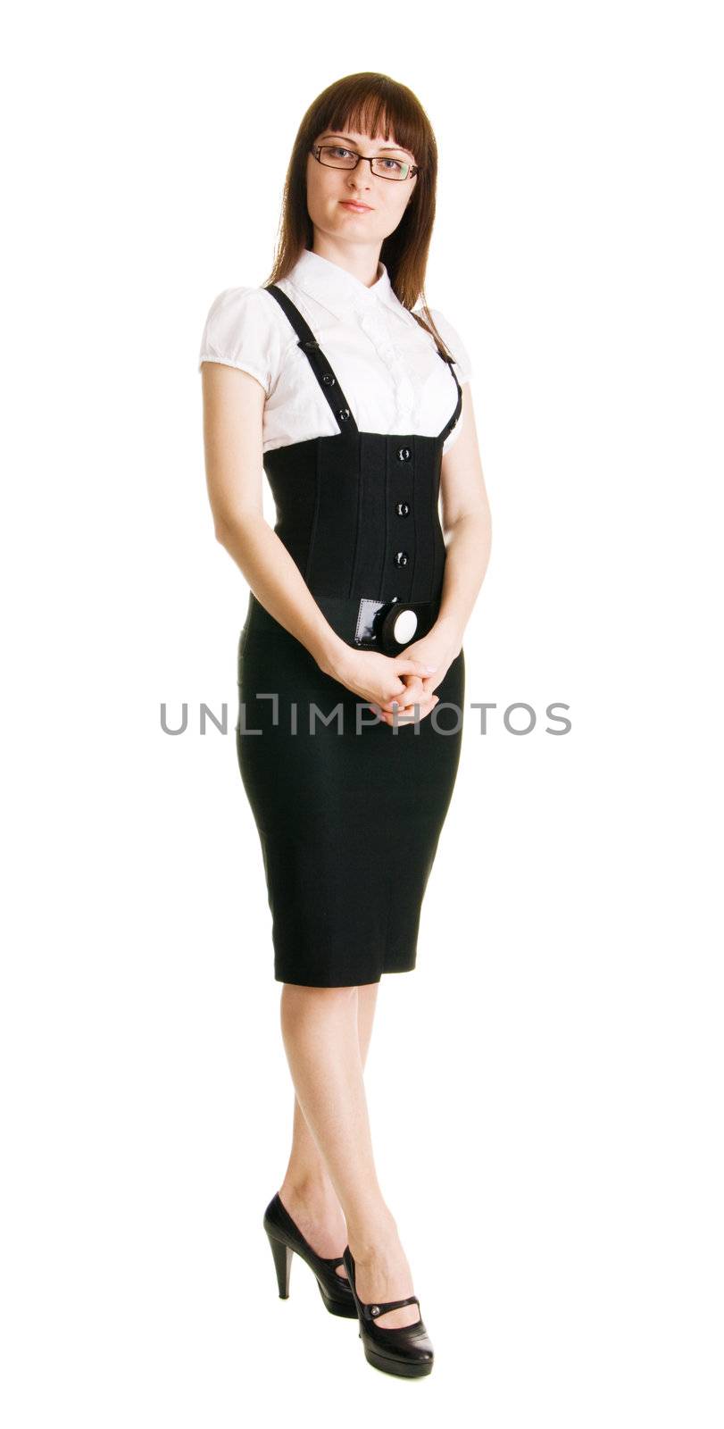 Young businesswoman full length portrait
