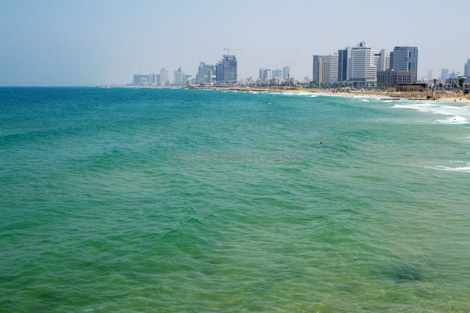 Sea panorama of Tel-Aviv, Israel by Gdolgikh