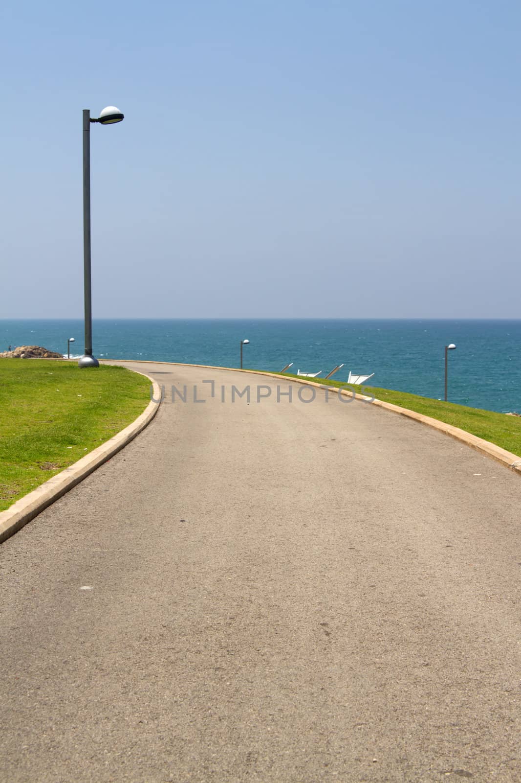 Road at the sea shore in Tel-Aviv, Israel