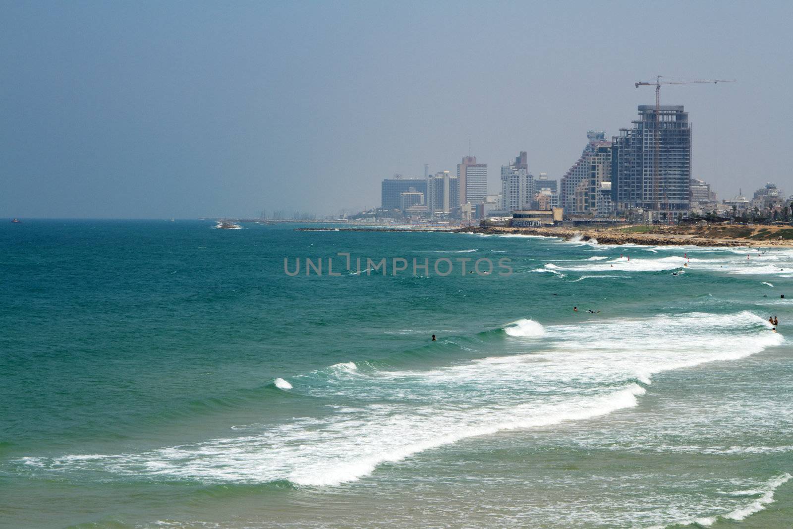 Sea panorama of Tel-Aviv, Israel by Gdolgikh