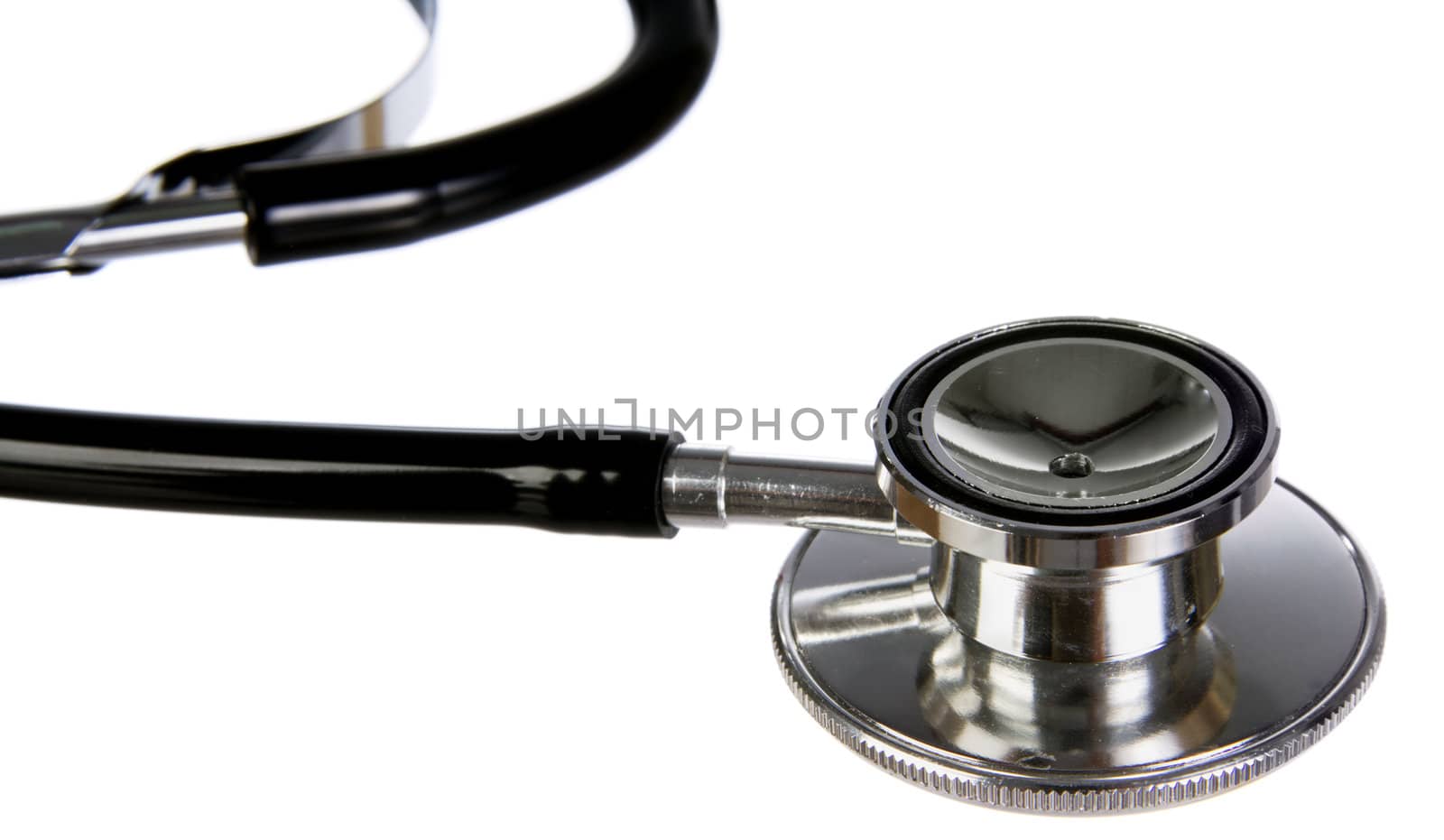 Professional stethoscope isolated on white background