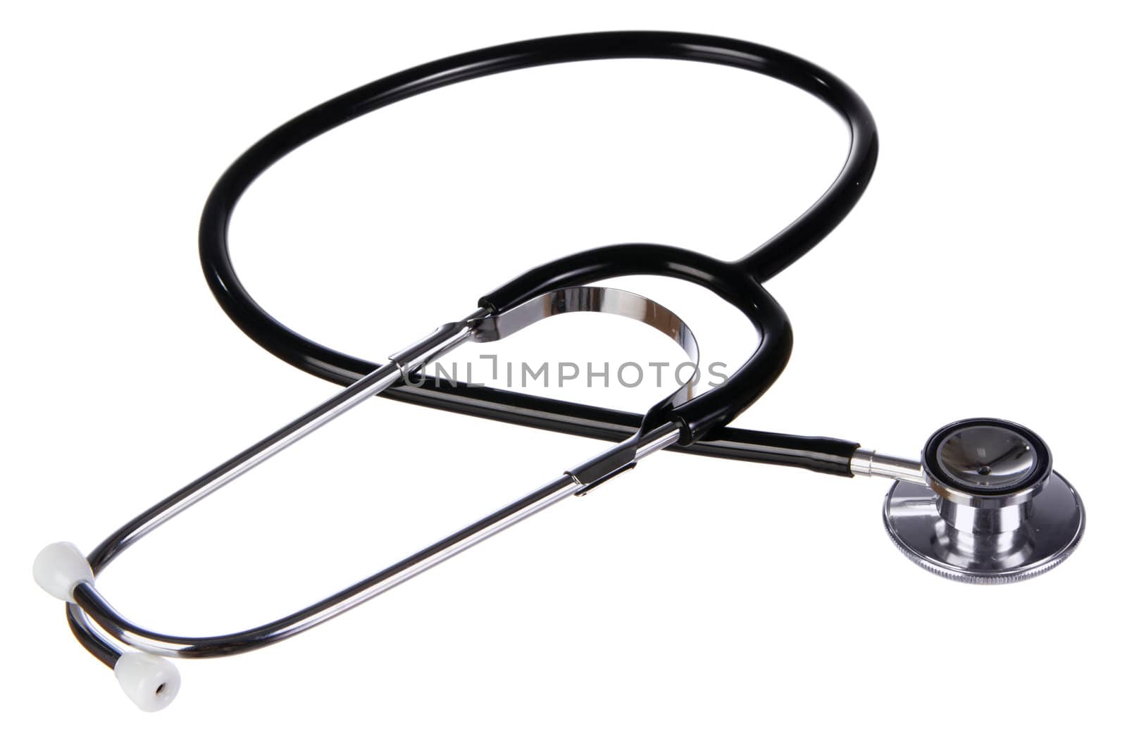 Professional stethoscope isolated on white background