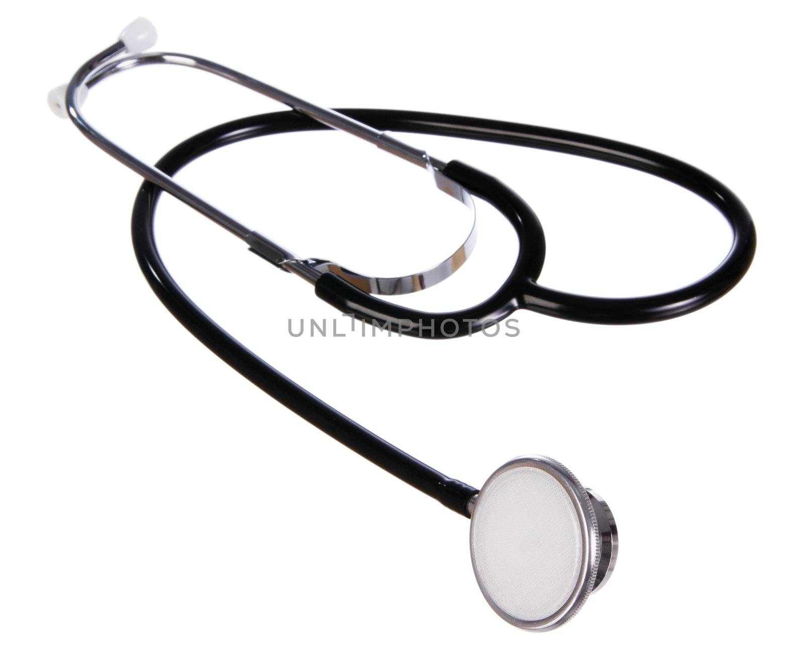 Professional stethoscope isolated on white background