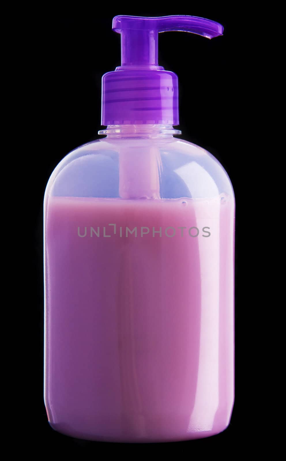 Generic cosmetics bottle on black background