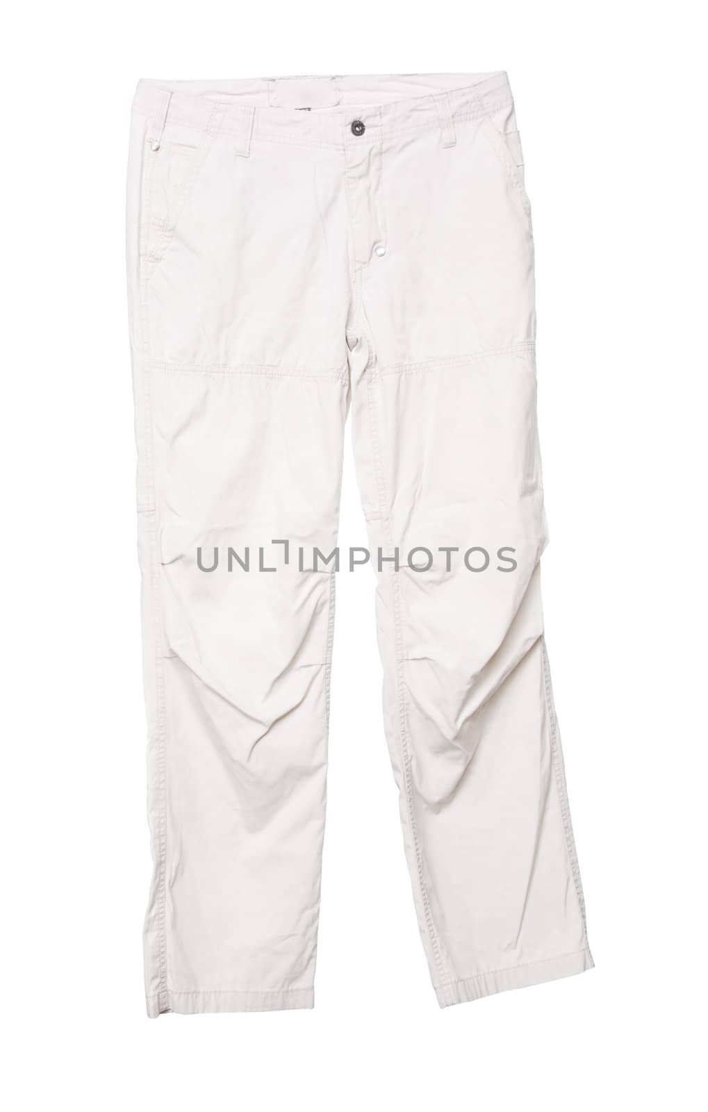 White male pants, isolated on white background