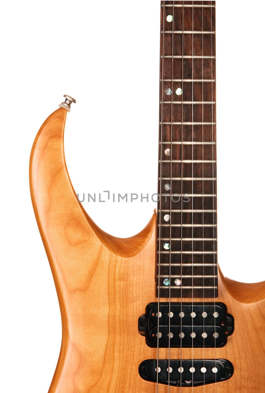 Toned maple electric guitar closeup by Gdolgikh