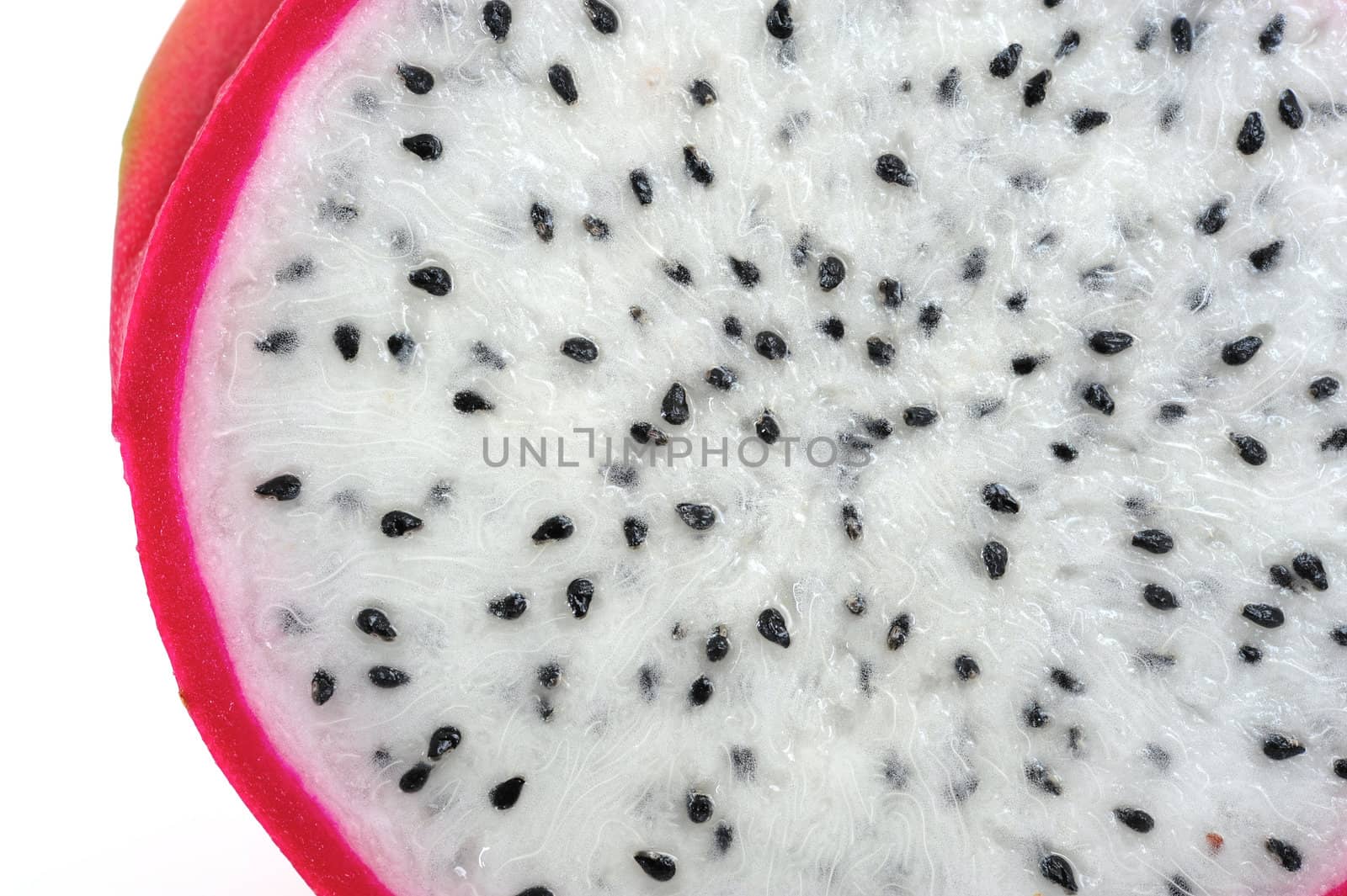 Cross Section of Dragon Fruit isolated