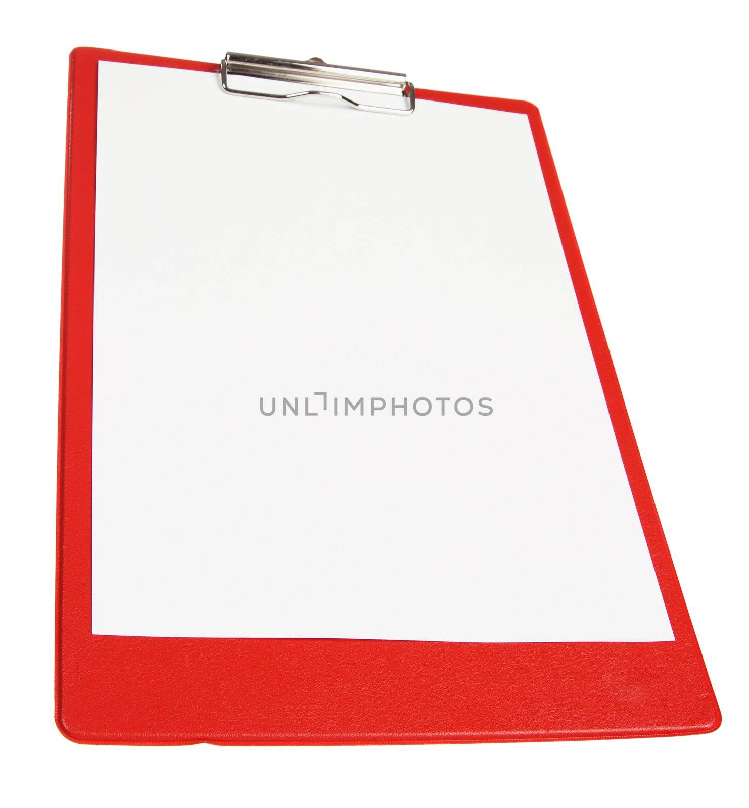 Red paper board isolated on white background