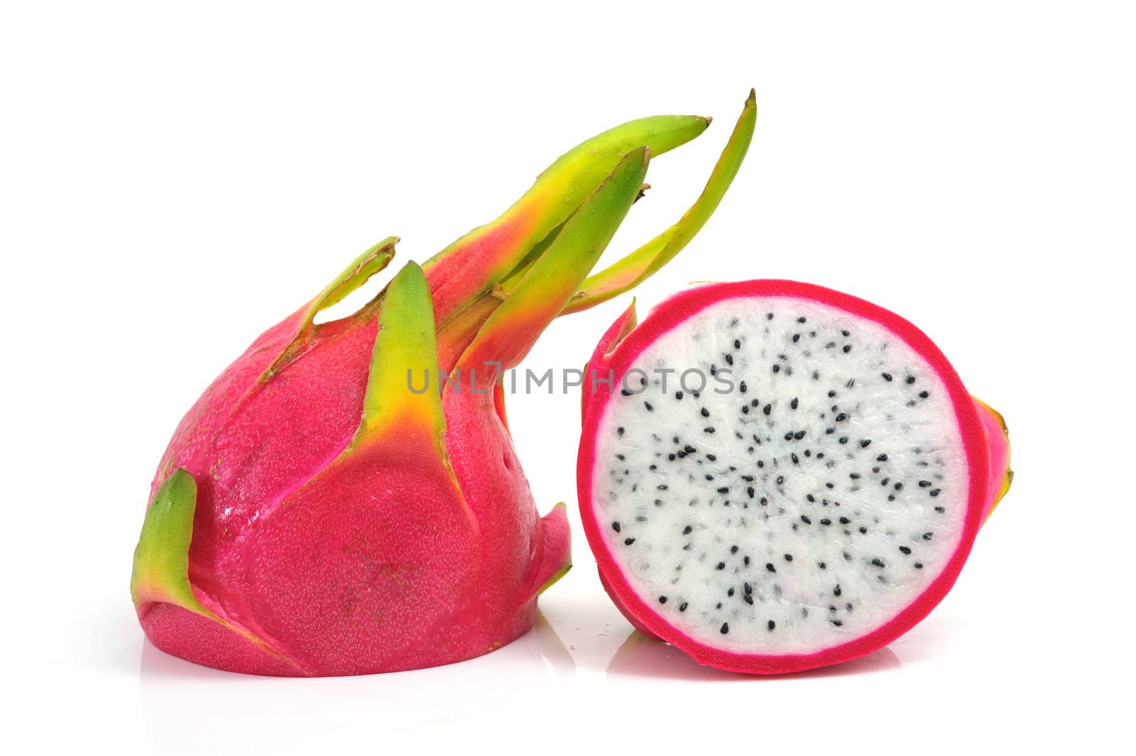 Cross Section of Dragon Fruit isolated