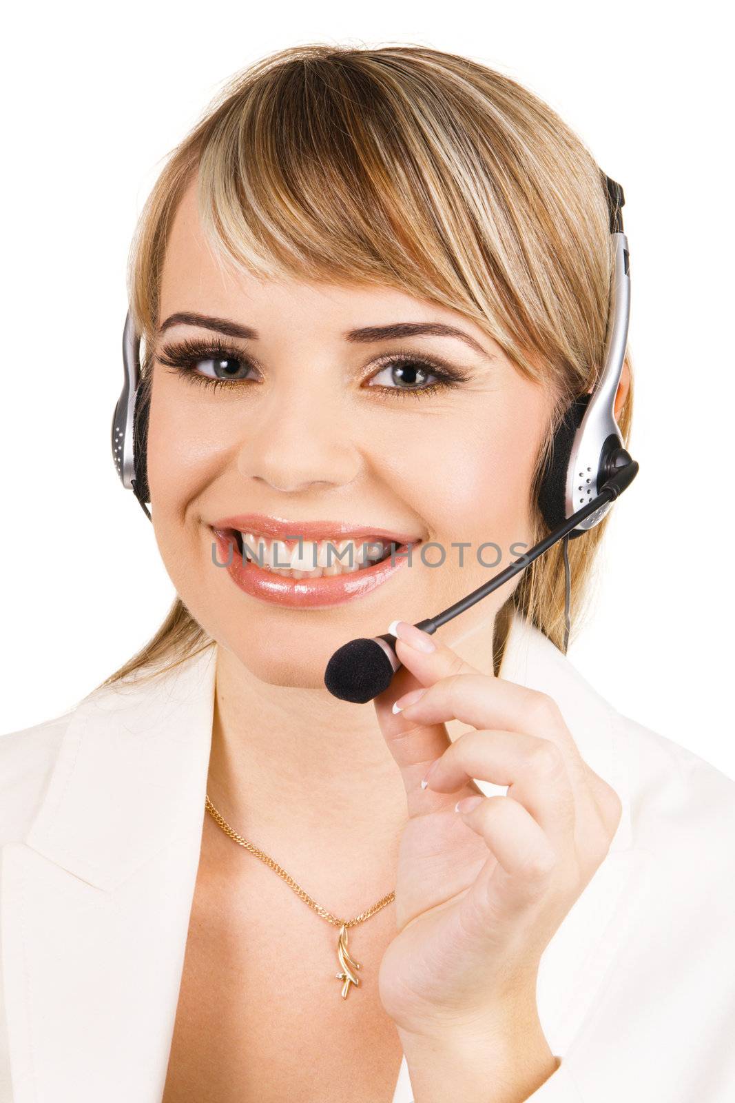 Customer service professional with a friendly smile