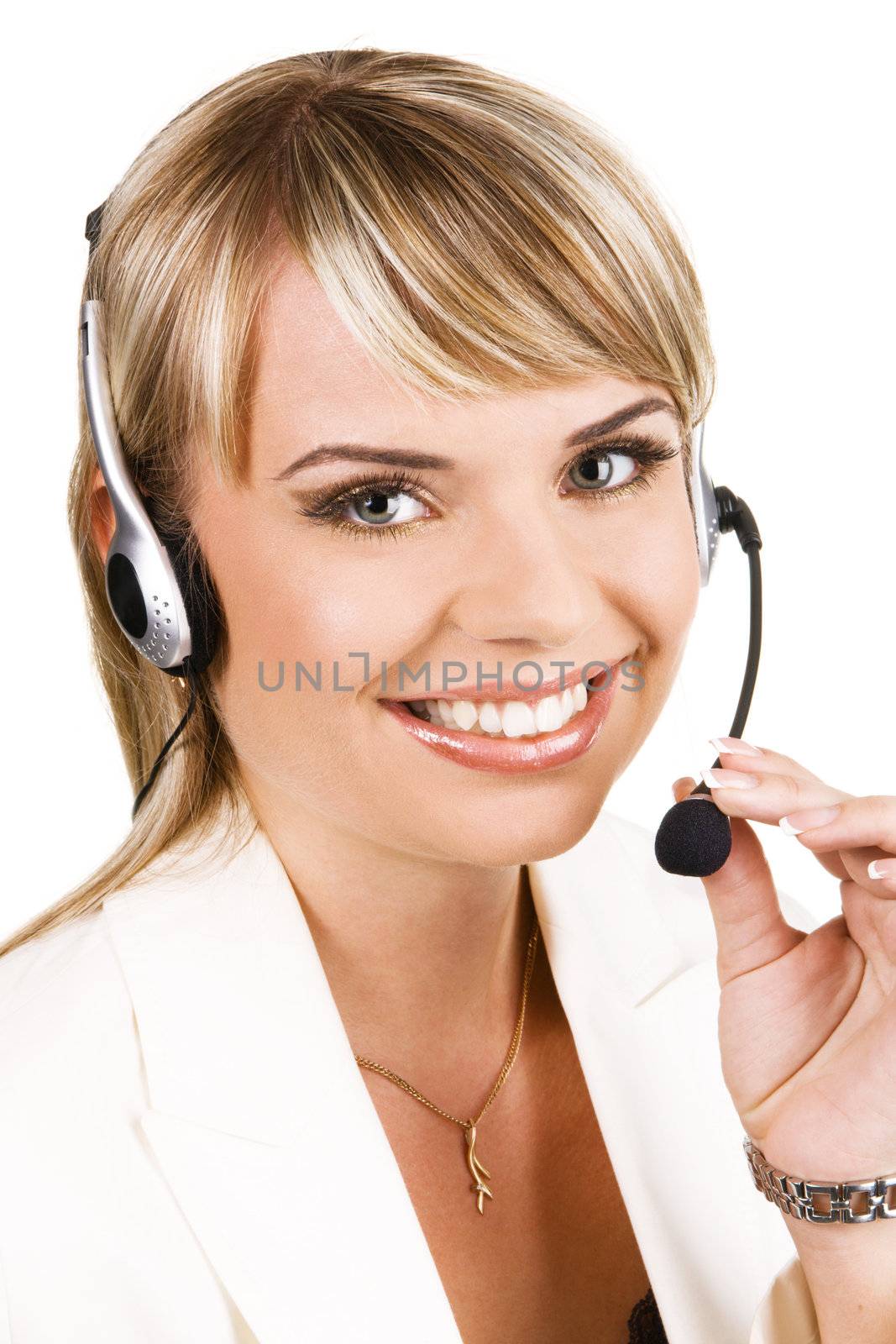 Customer service professional with a friendly smile