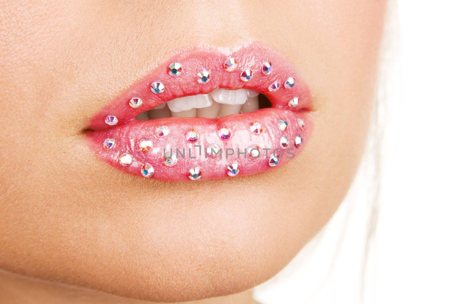 Cloesup photo of beautiful female lips by Gdolgikh