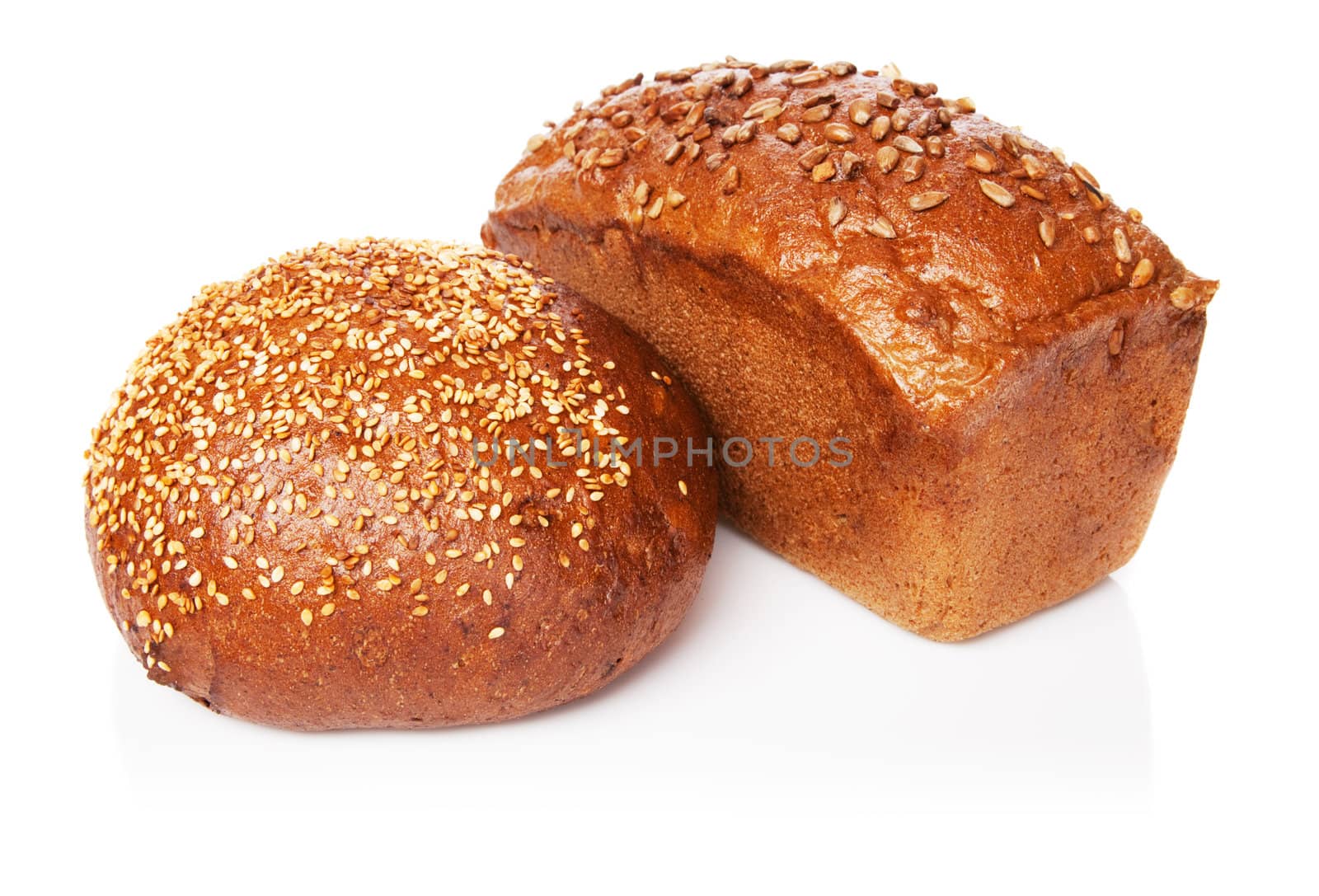 Bread loafs isolated on white background