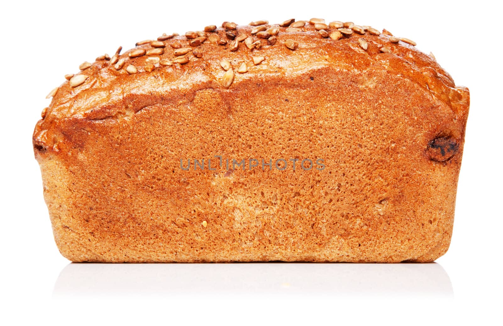 Bread loaf isolated on white background