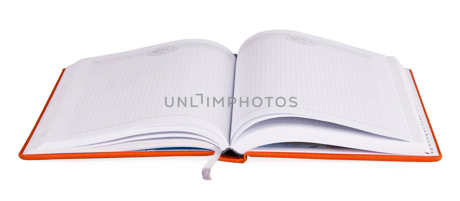 Blank notebook, isolated on white background