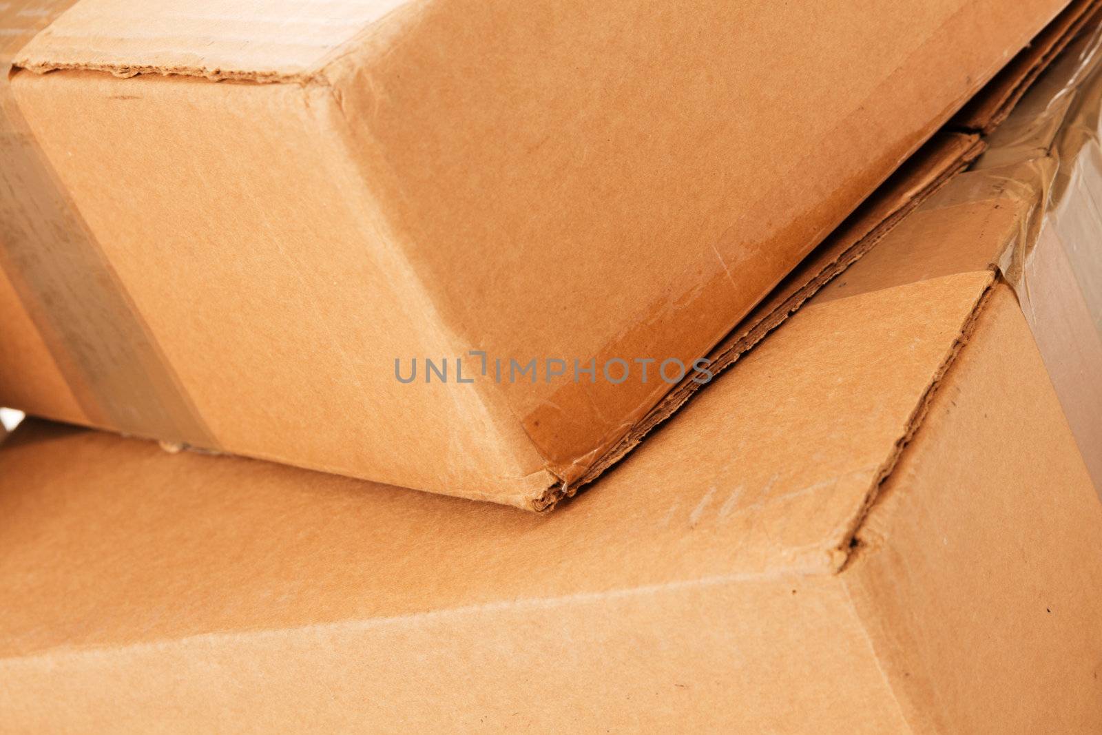 Cardboard boxes closeup photo