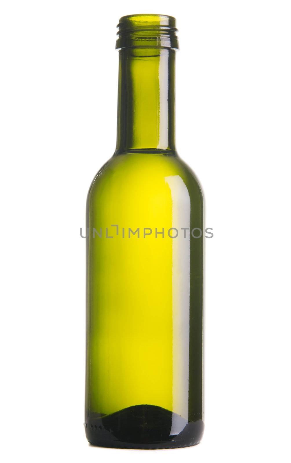 Bottle of white wine, isolated on white background