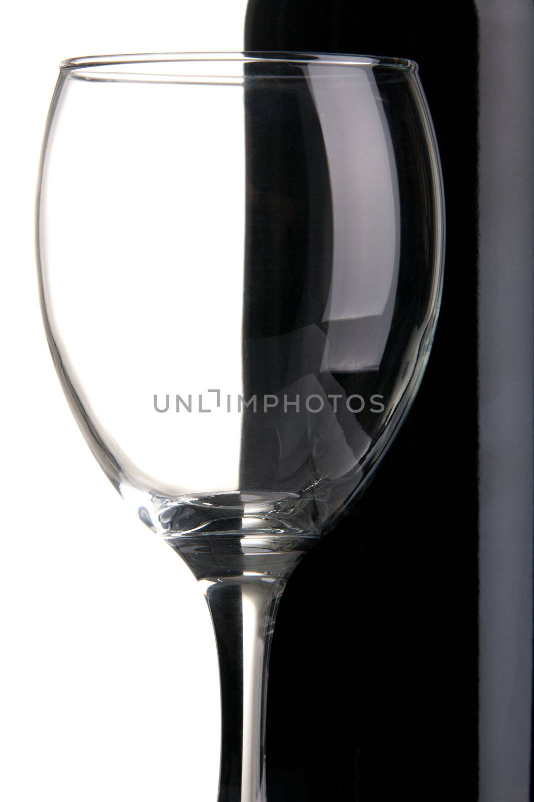 Bottle of red wine, isolated on white background