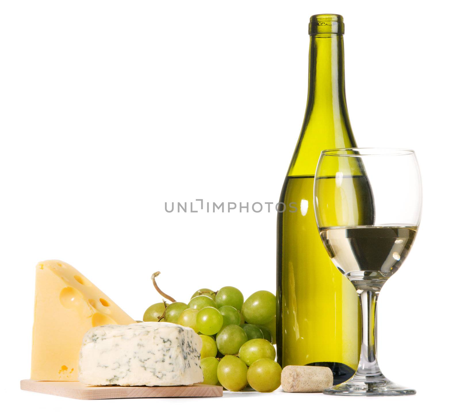 Wine and cheese still-life by Gdolgikh