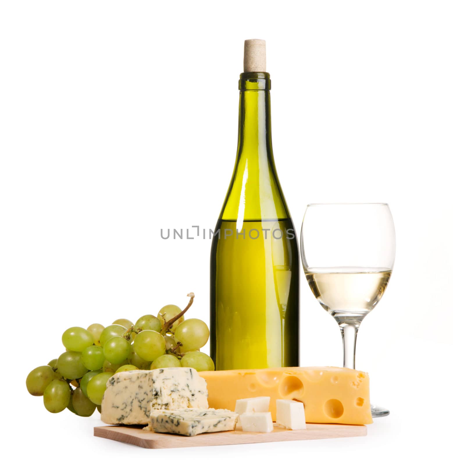 Wine and cheese still-life by Gdolgikh