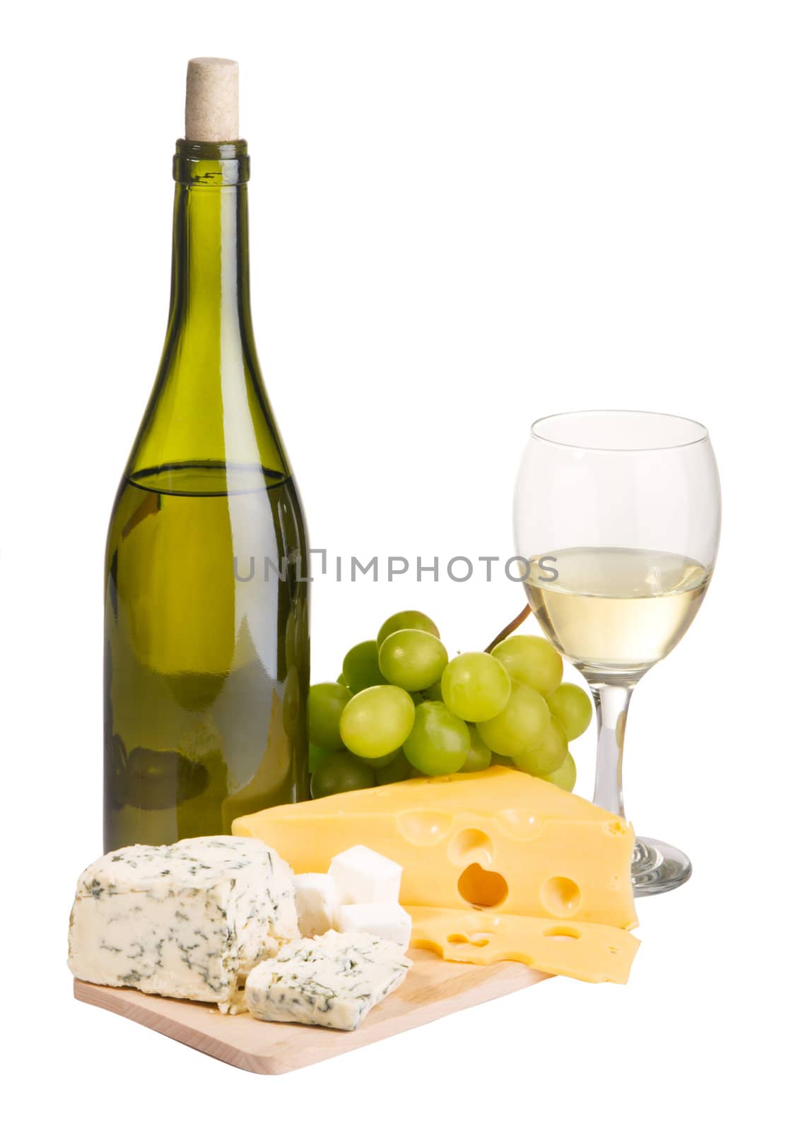 Wine and cheese still-life by Gdolgikh