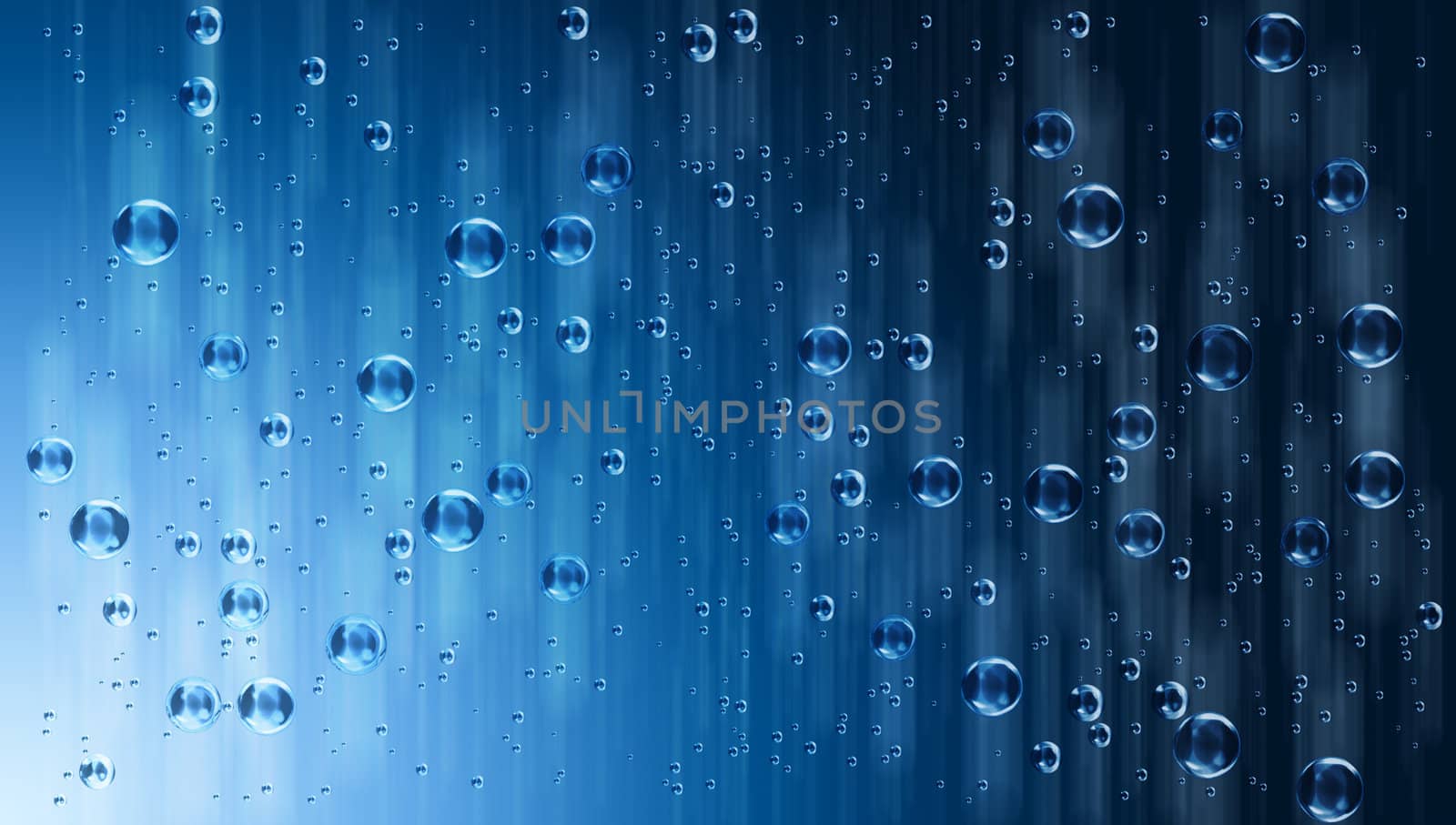motion blue water drops in the rain on the window