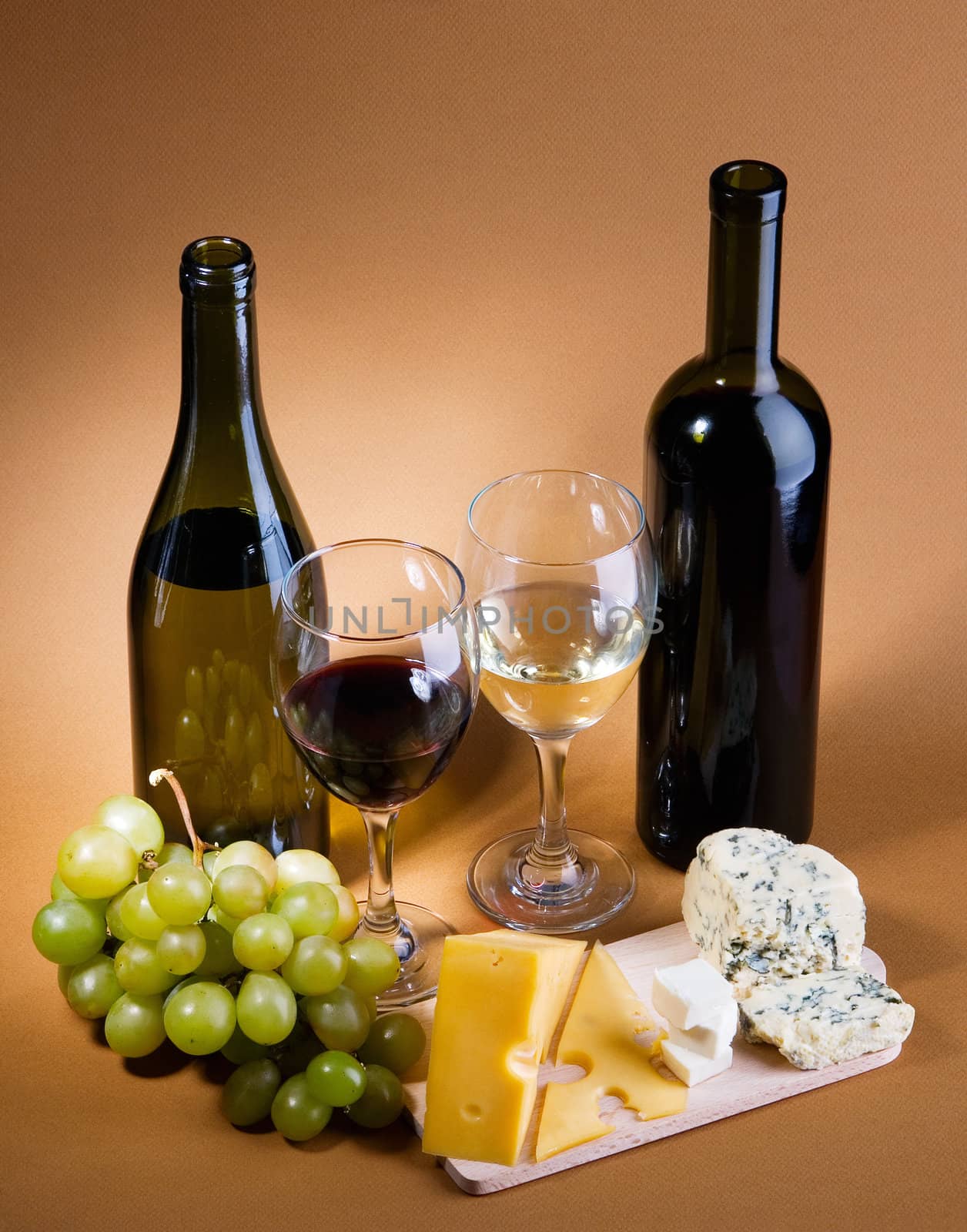 Wine and cheese still-life by Gdolgikh