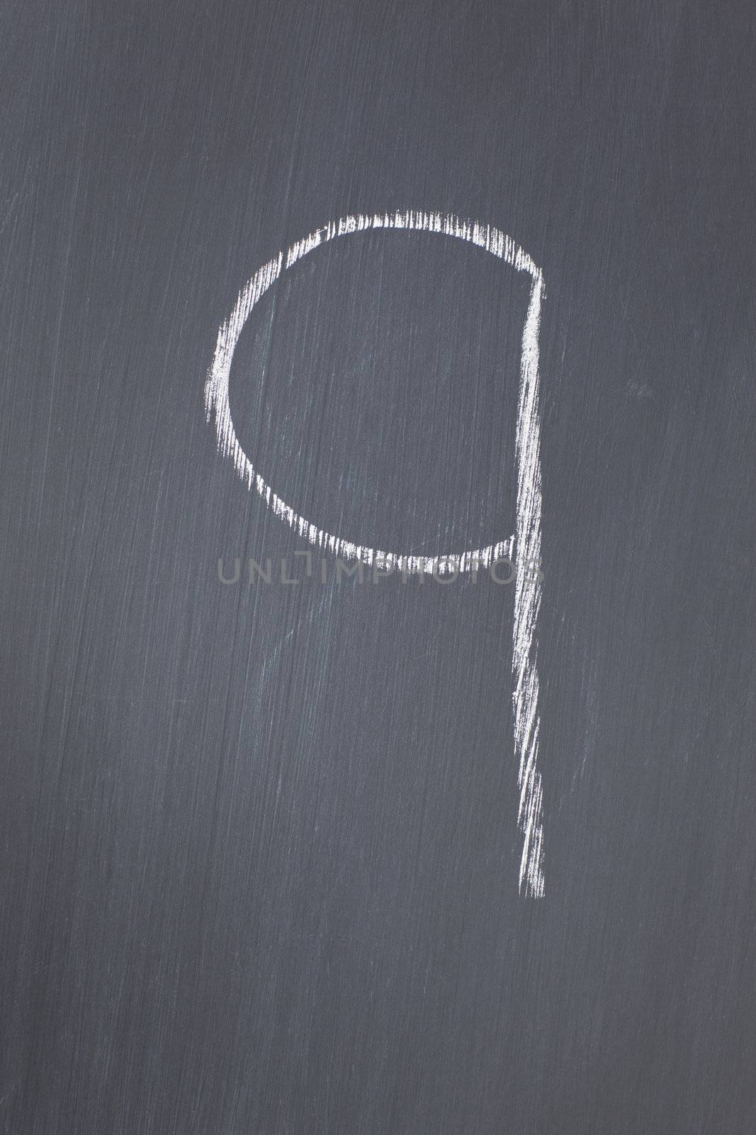 Blackboard with "9" written on it