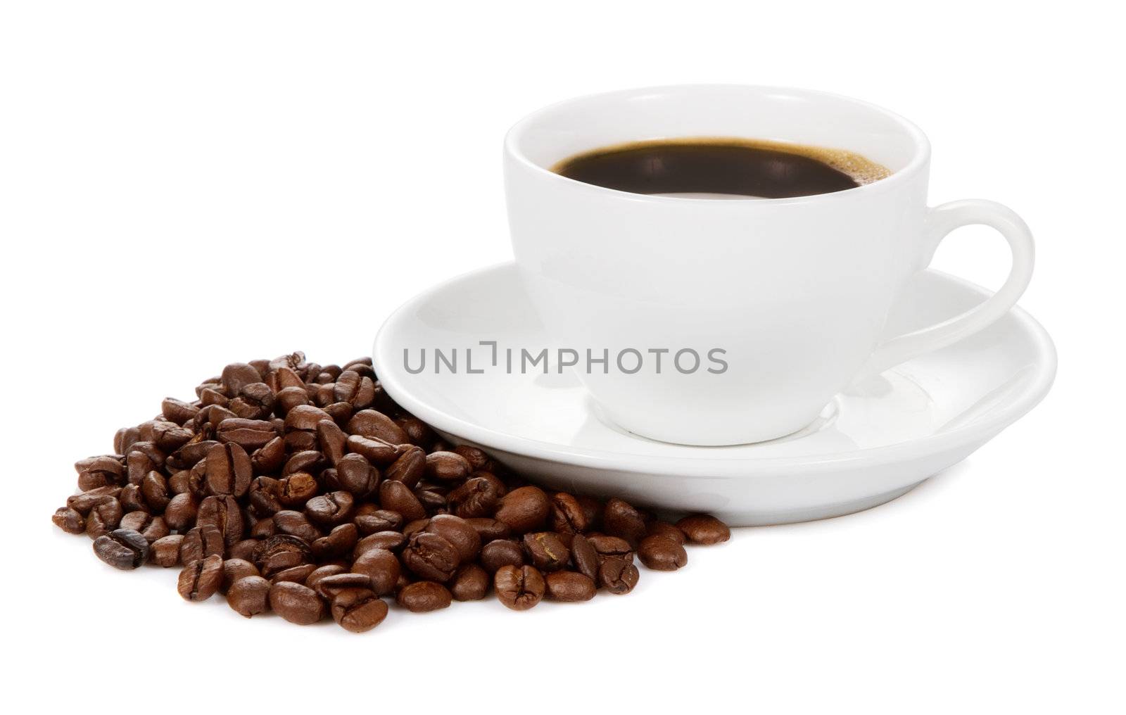 Cup of coffee close-up studio photo