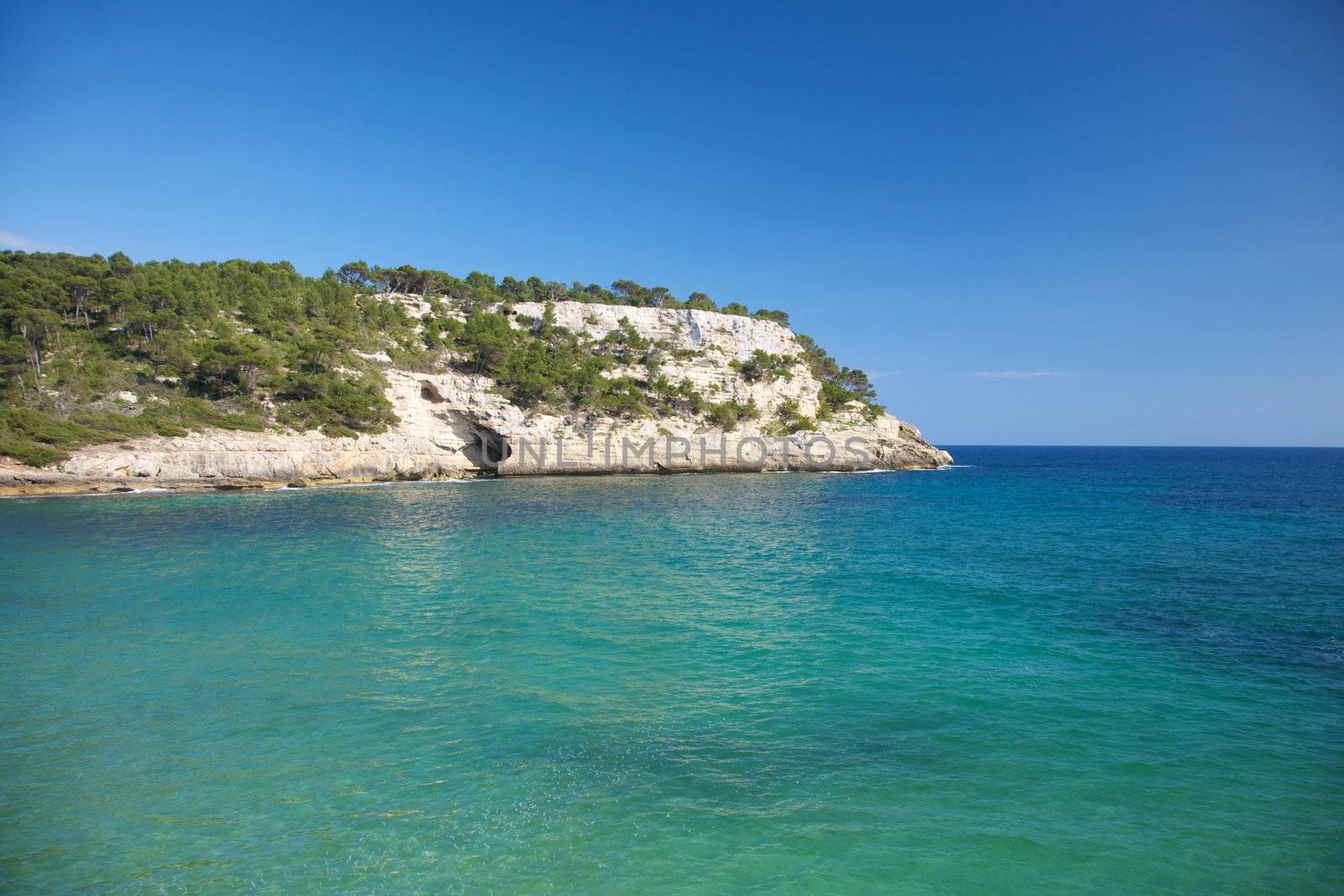 Mediterranean sea at Menorca island in Spain