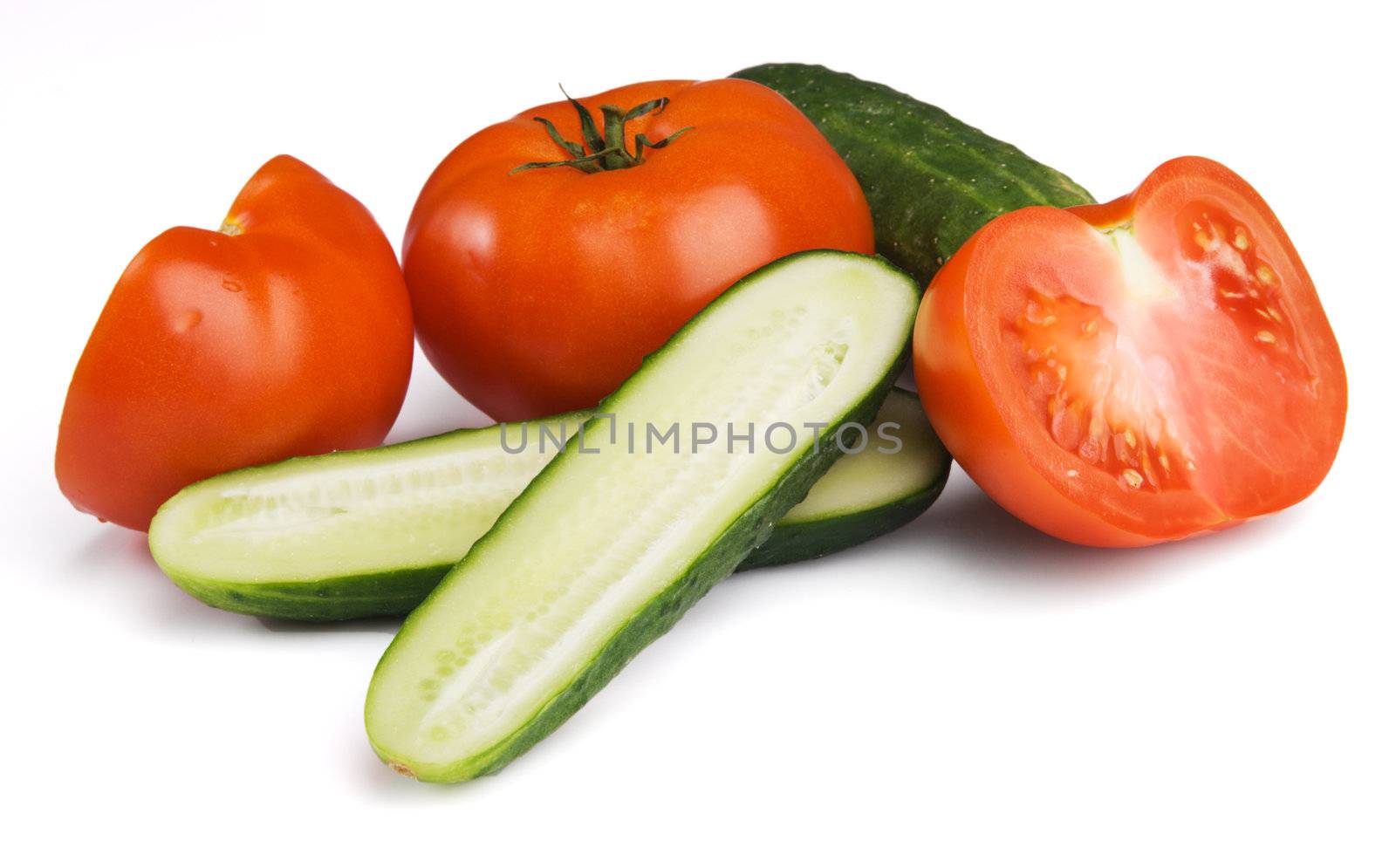 Tomatoes and cucumbers by Gdolgikh