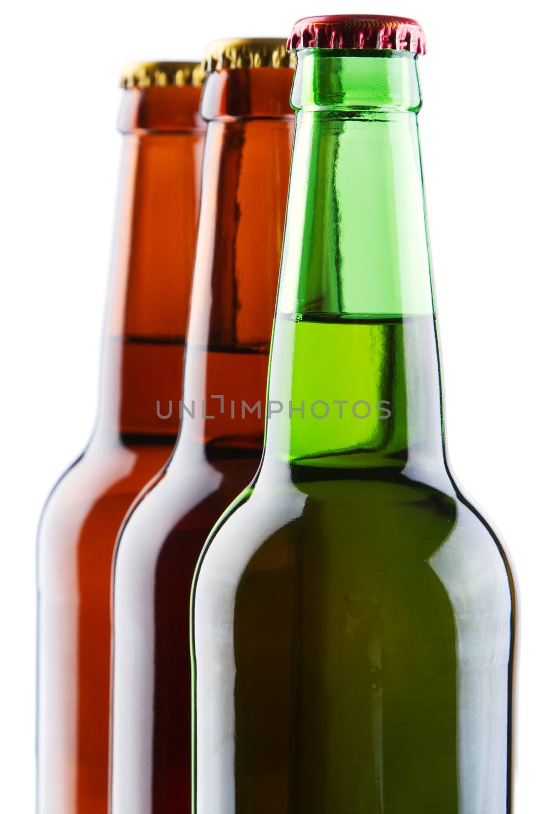 Beer bottles isolated on white background by Gdolgikh