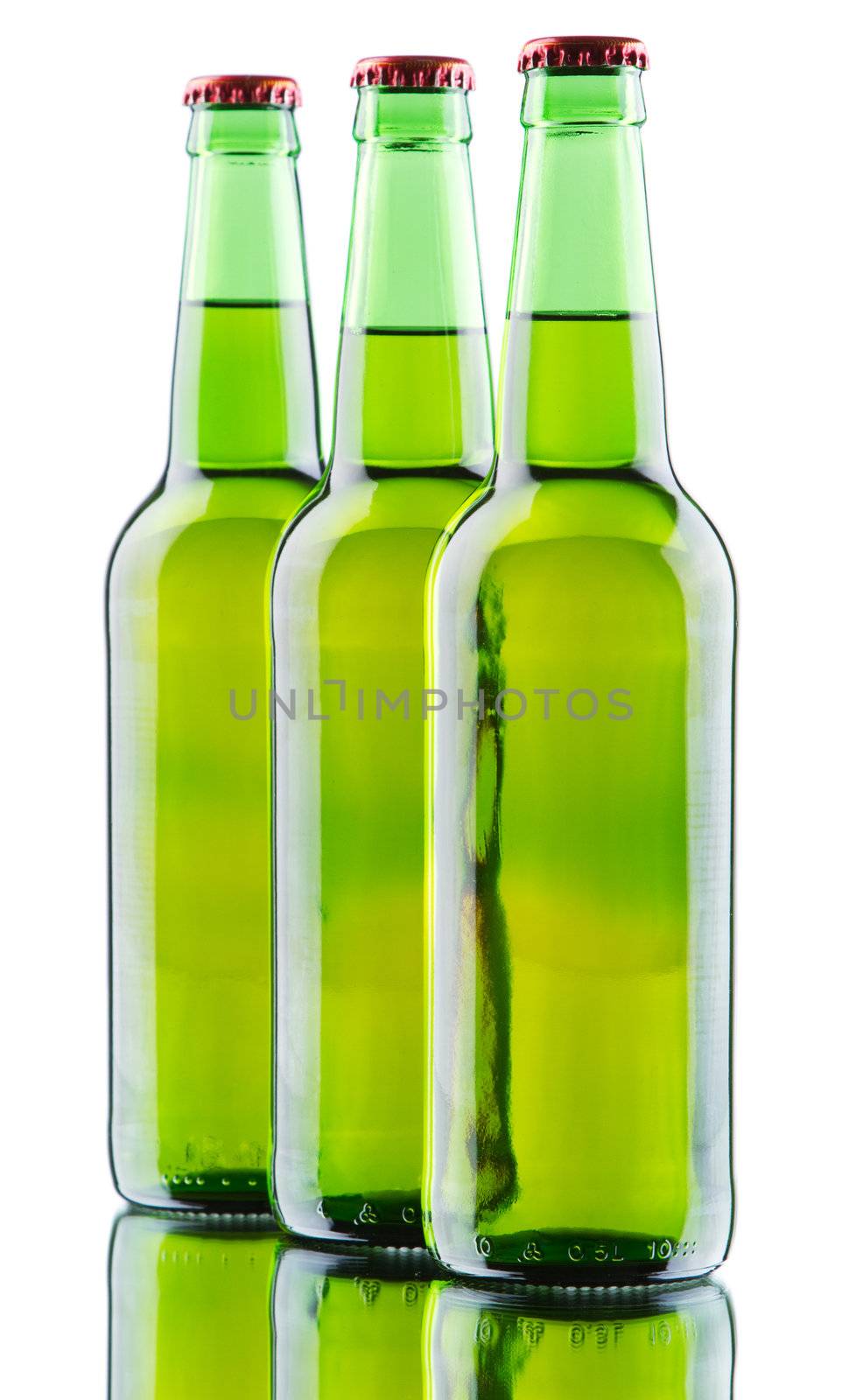 Beer bottles isolated on white background by Gdolgikh