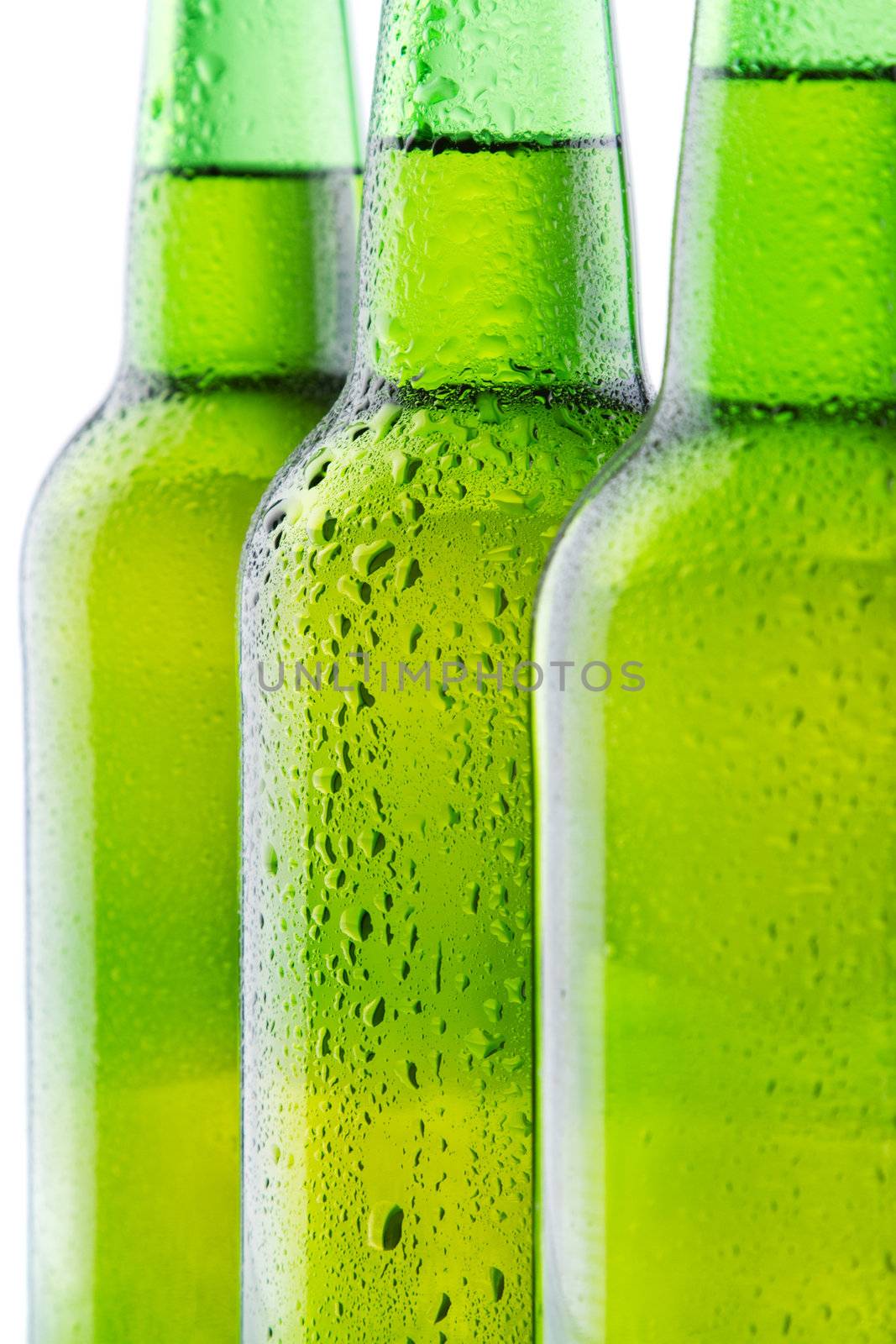 Beer bottle background macro photo