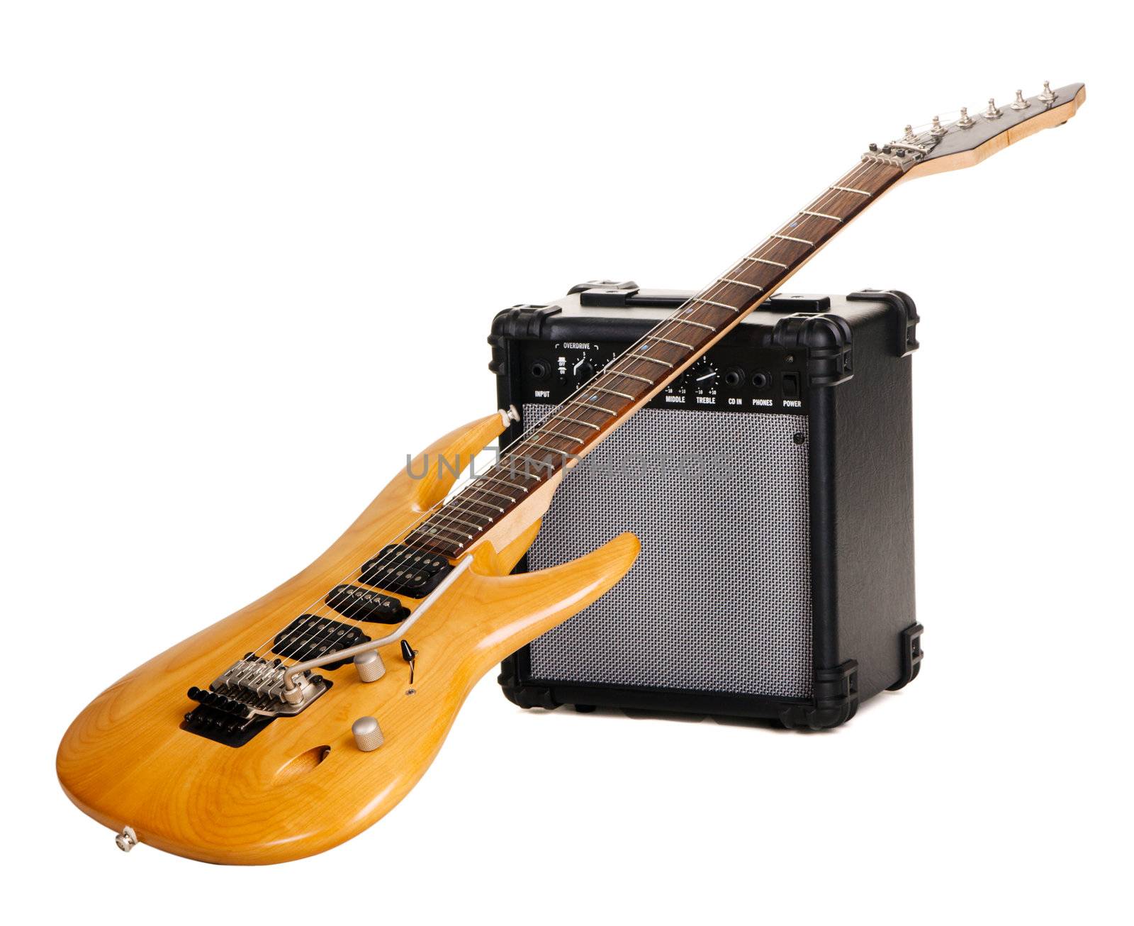 Electric guitar with amplifier by Gdolgikh