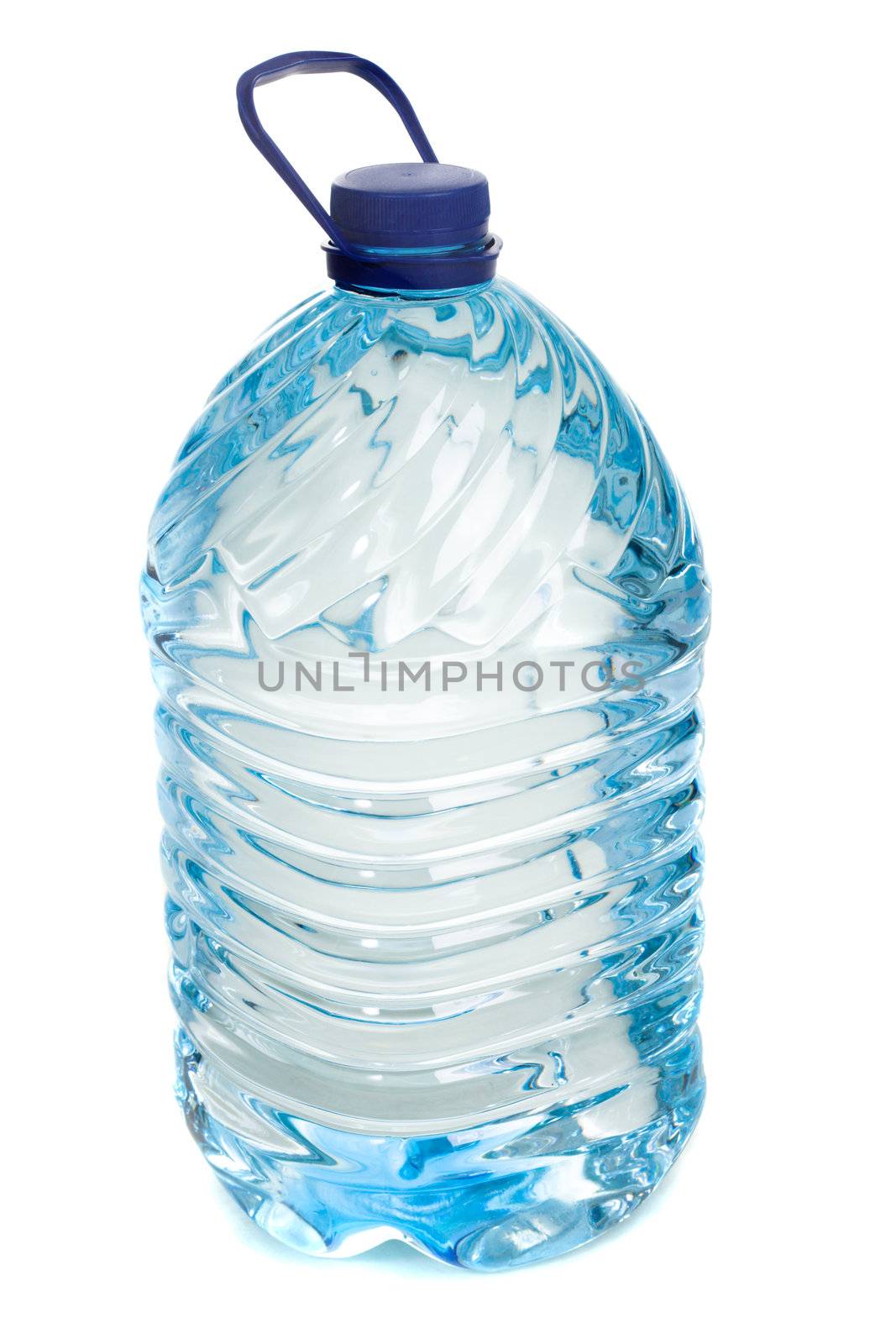 Large water bottle isolated on white