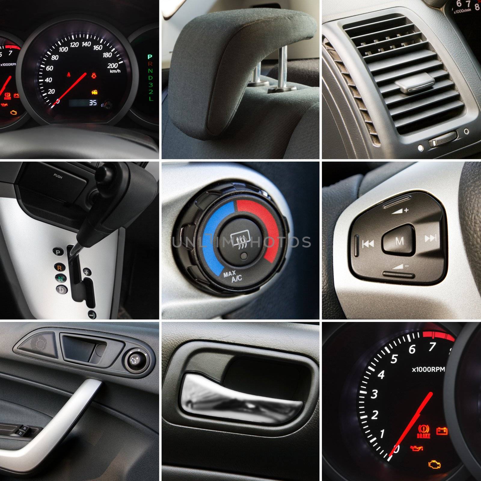 Collage of car interior details by Gdolgikh