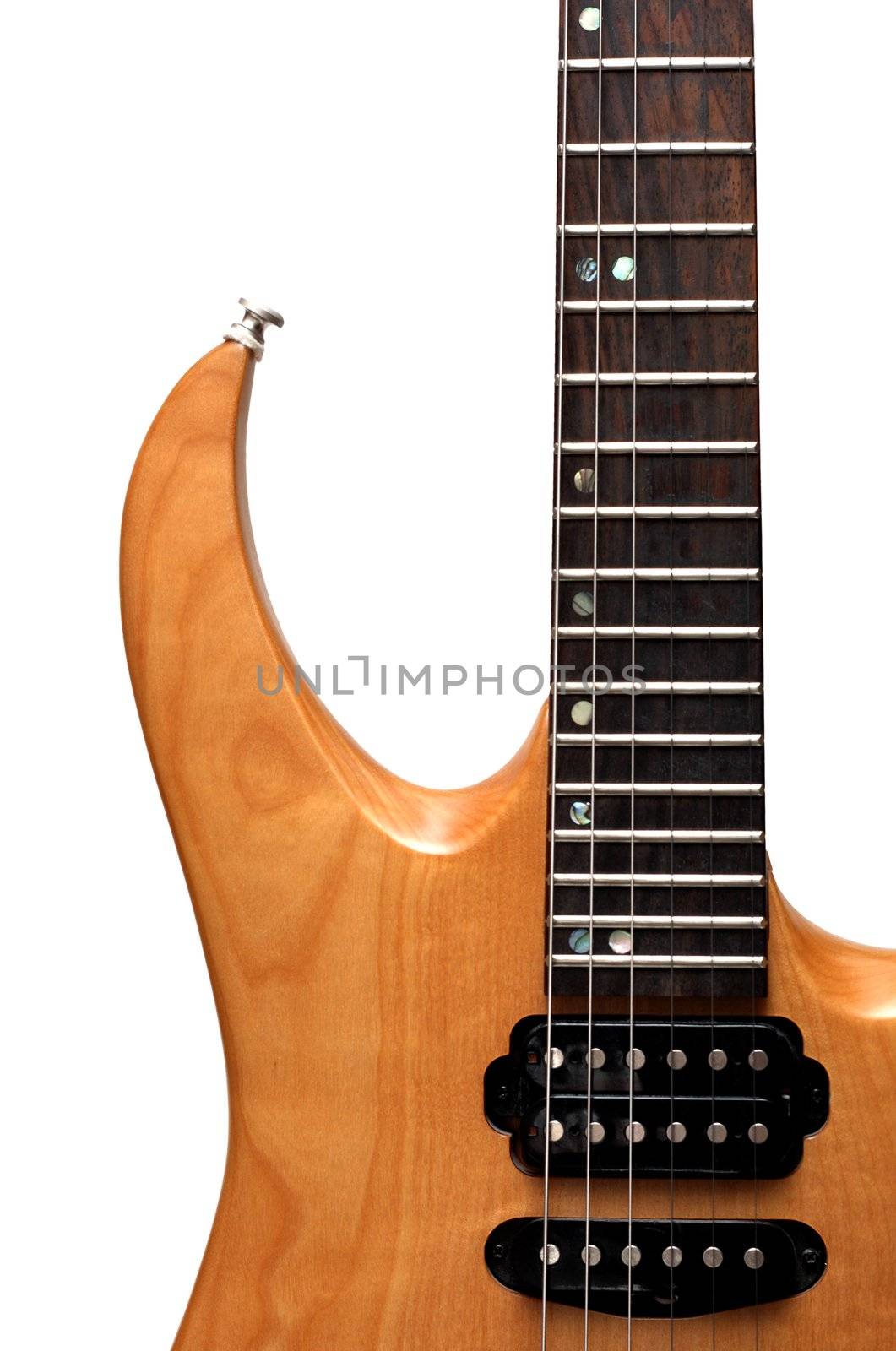 Toned maple electric guitar closeup by Gdolgikh