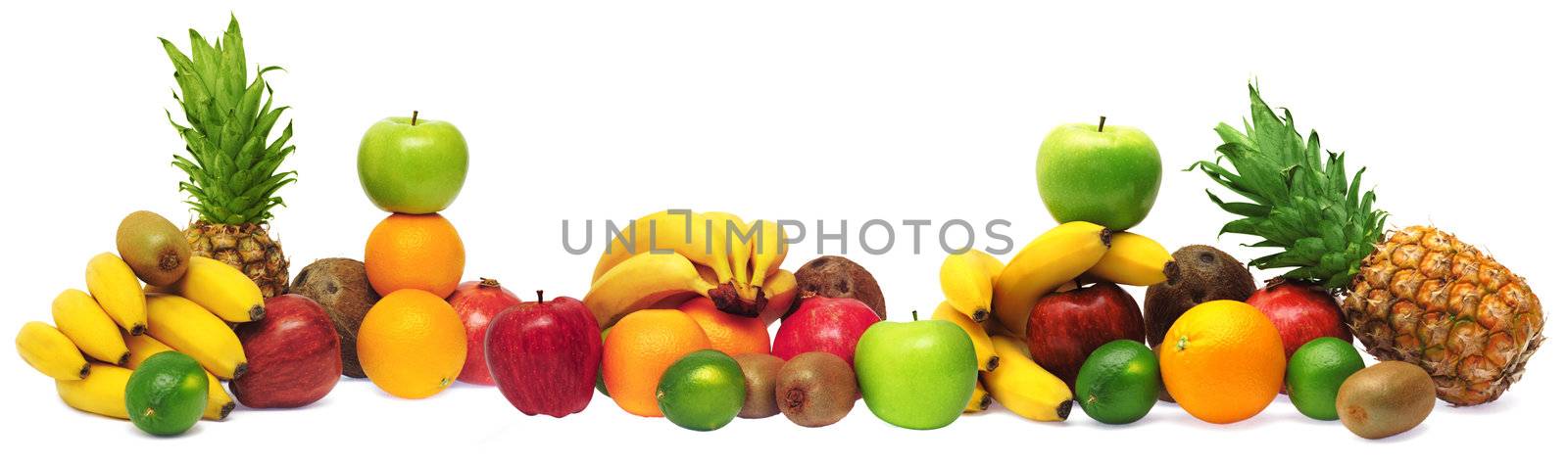 Group of fresh fruits by Gdolgikh