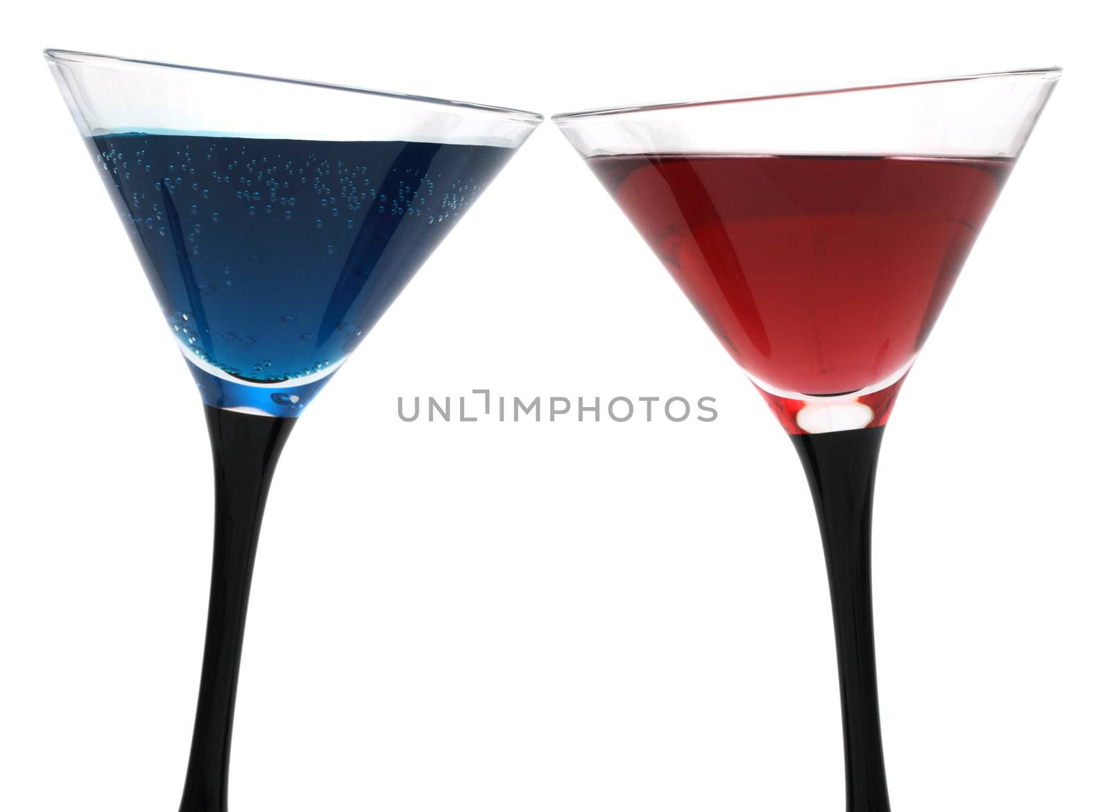 Cocktail glasses isoalted on white background
