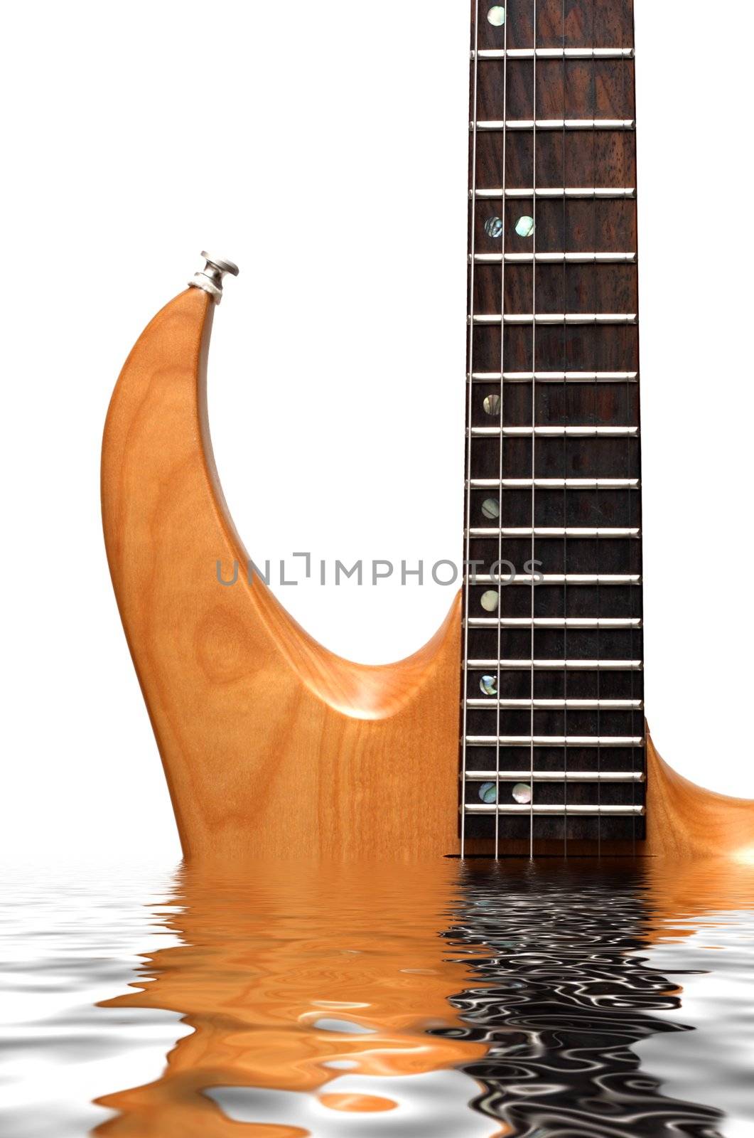 Toned maple electric guitar closeup by Gdolgikh