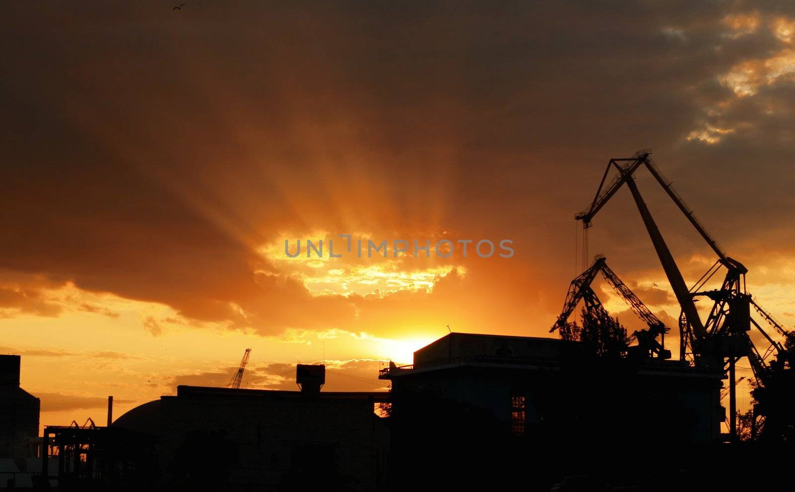 Sunset upon an industrial scene