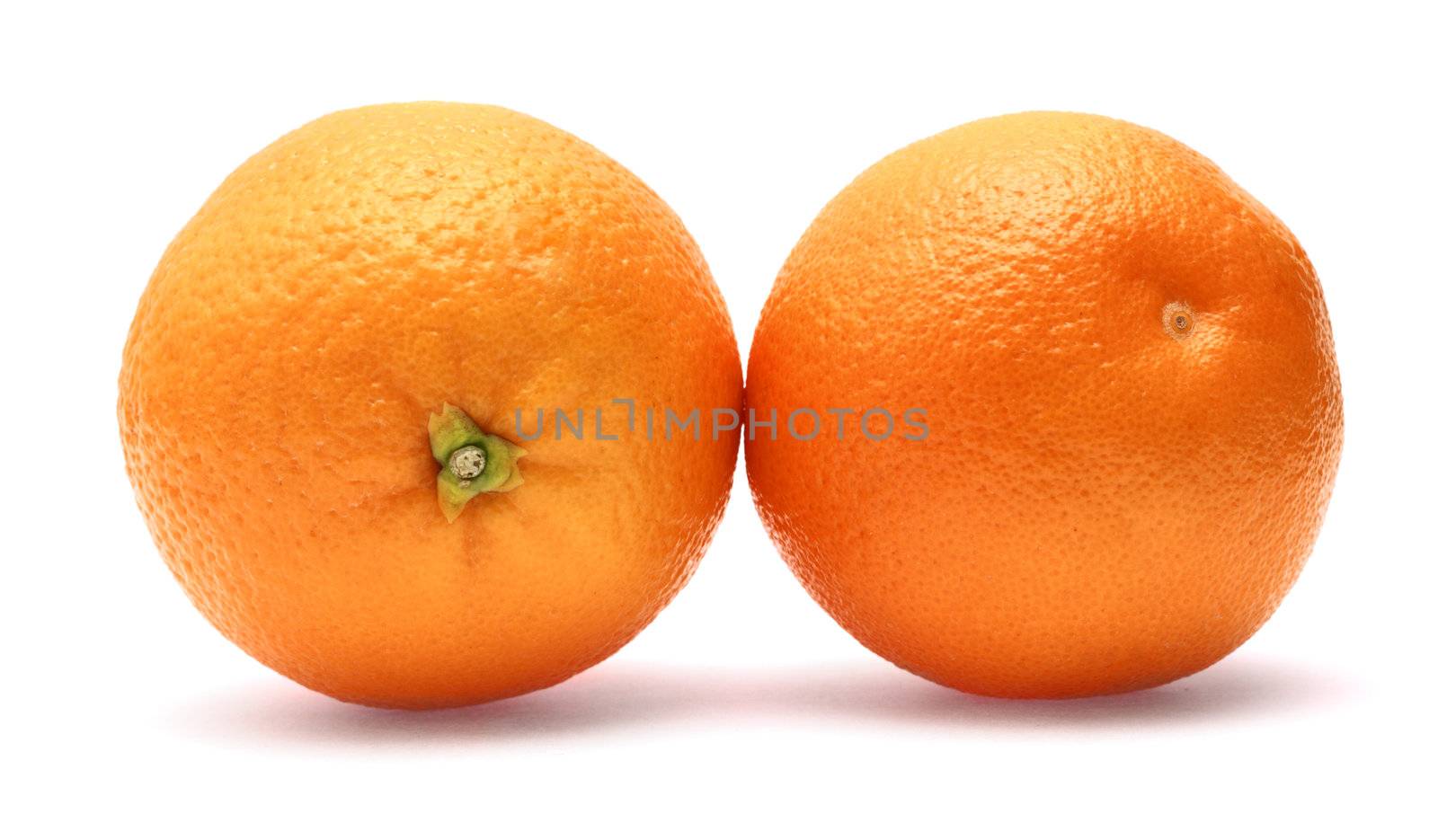 Finely retouched orange isolated on white background