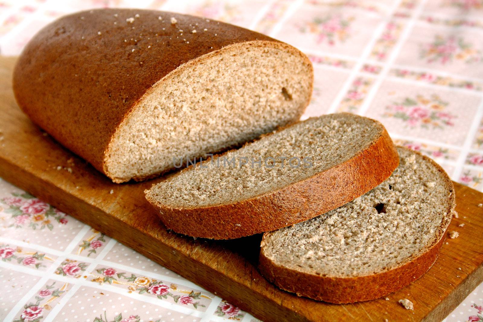 Sliced bread on a kitchen table