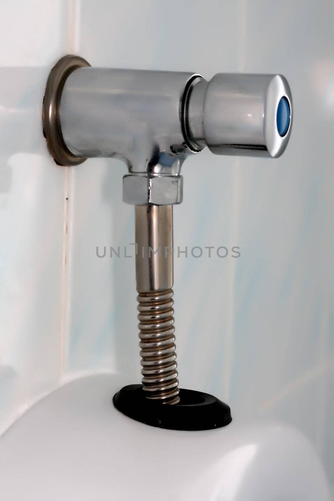 Water valve in a toilet close-up